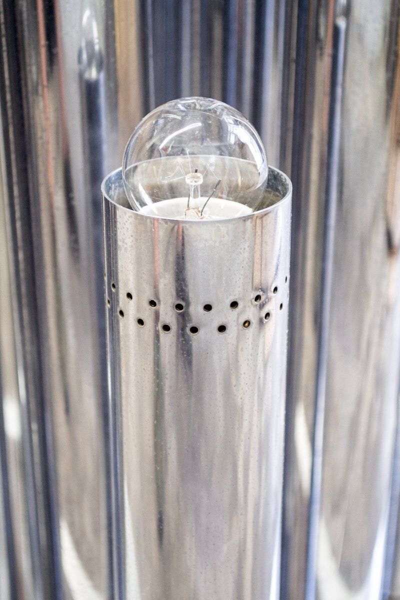 Grote plafondlamp met 13 chromen lichtpunten van Goffredo Reggiani, jaren 1970 photo Verlichting