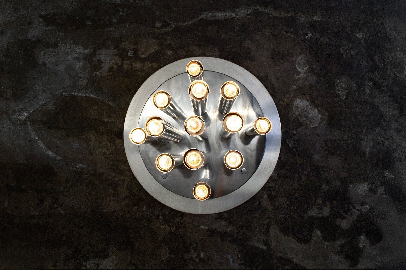Grote plafondlamp met 13 chromen lichtpunten van Goffredo Reggiani, jaren 1970 photo 2488.0
