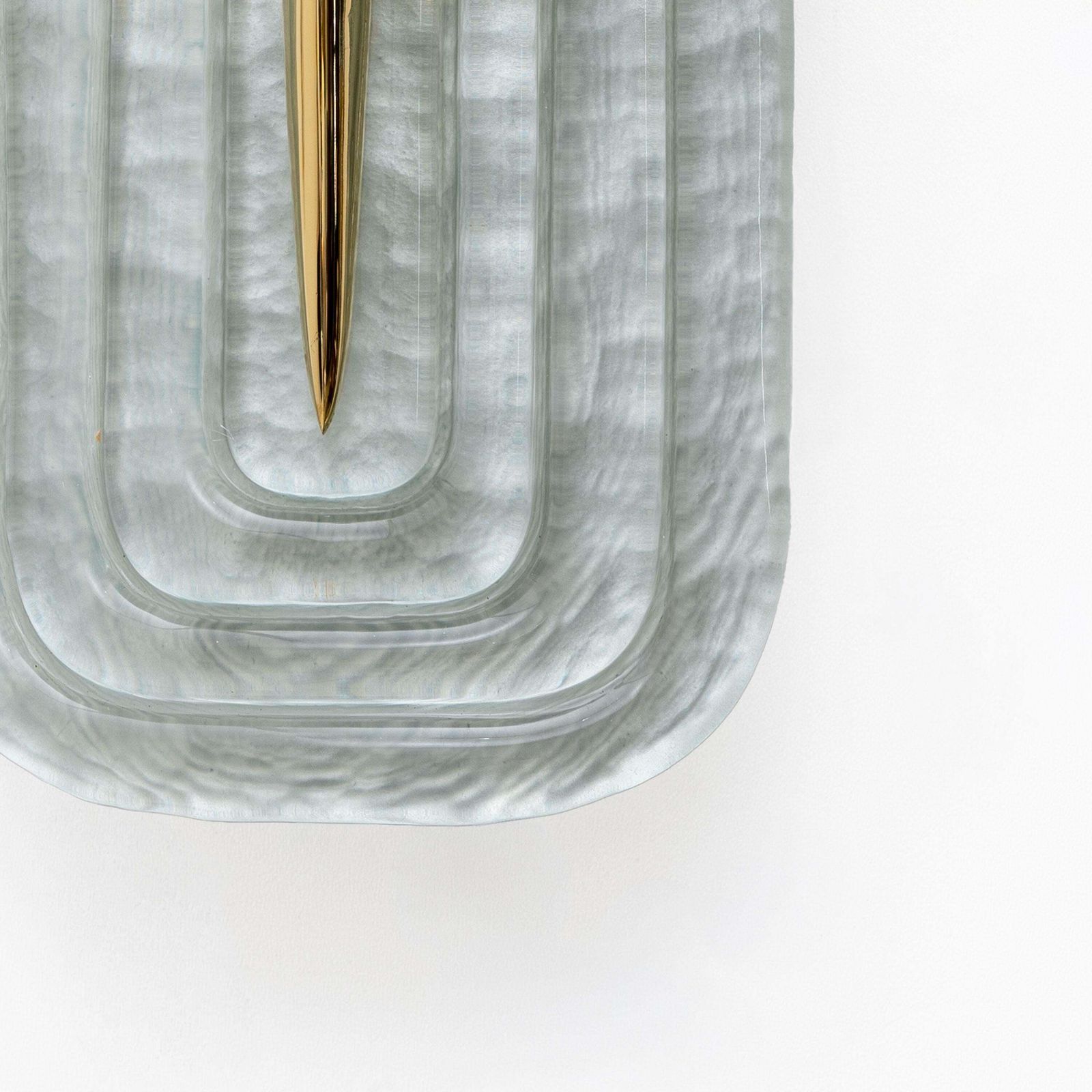 Pair Of Modern Murano Glass Teal And Brass Wall Sconces, Italy photo vinterior