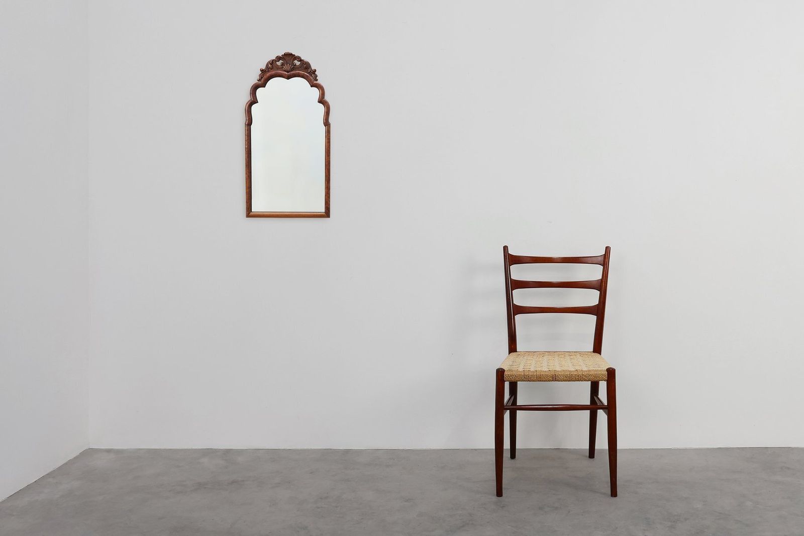 Louis XV Style Root Veneer Mirror With Scalloped Curved Frame And Oister Crest, 1800s photo furniture
