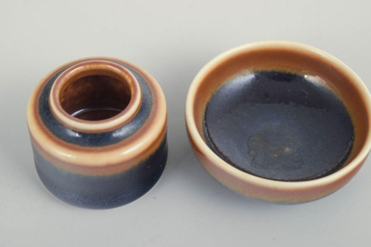 Carl Harry Stålhane, Rörstrand. Miniature Stoneware Vase And Bowl, Mid 20th C. photo for sale