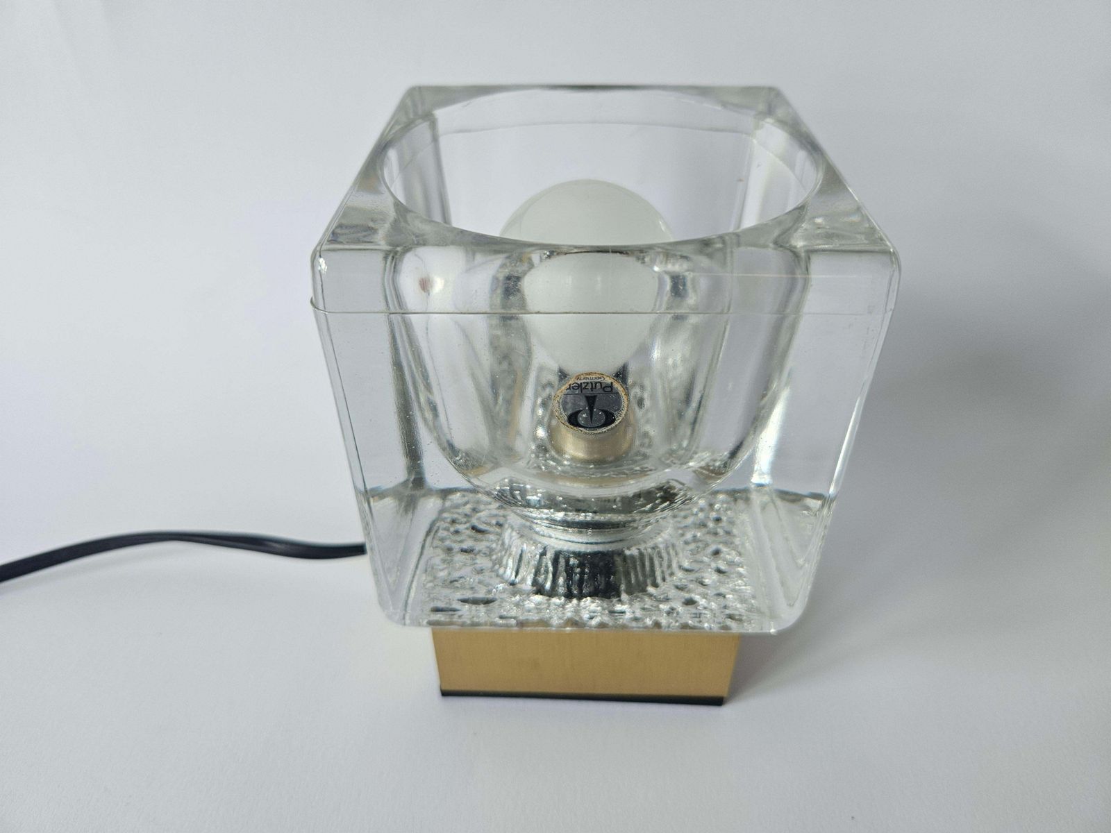 Mid-Century zeldzame ijsblokjes glazen tafellamp, Peill & Putzler, Duitsland, jaren 1970 photo Verlichting