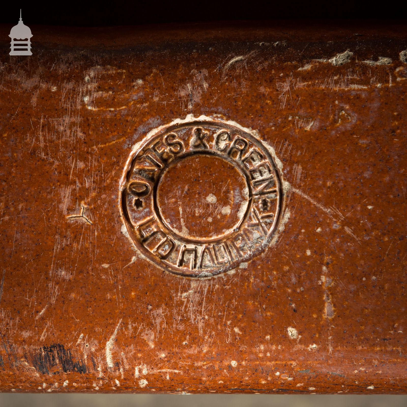 Large Victorian Salt Glaze Orange Peel Ceramic Trough Sink By Oats & Green Ltd Halifax photo 390.0