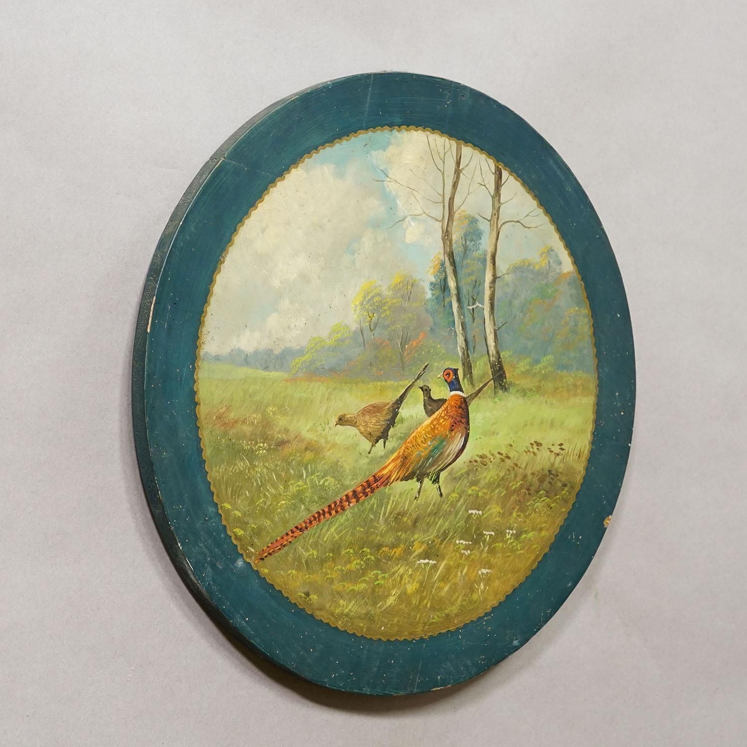 Antique Honor Target With Three Pheasants, Germany Ca. 1930s photo for sale