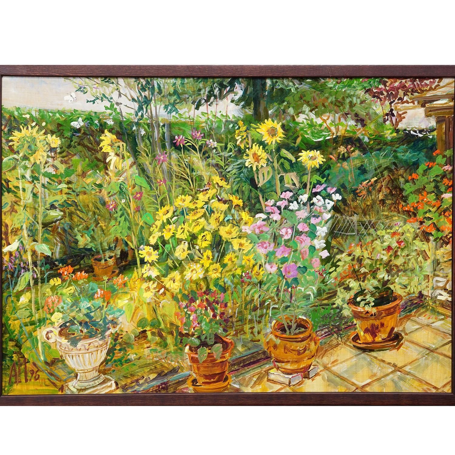 In The Neighbor's Garden, 1996 – Olieverfschilderij van Alexander Michael photo Kunst