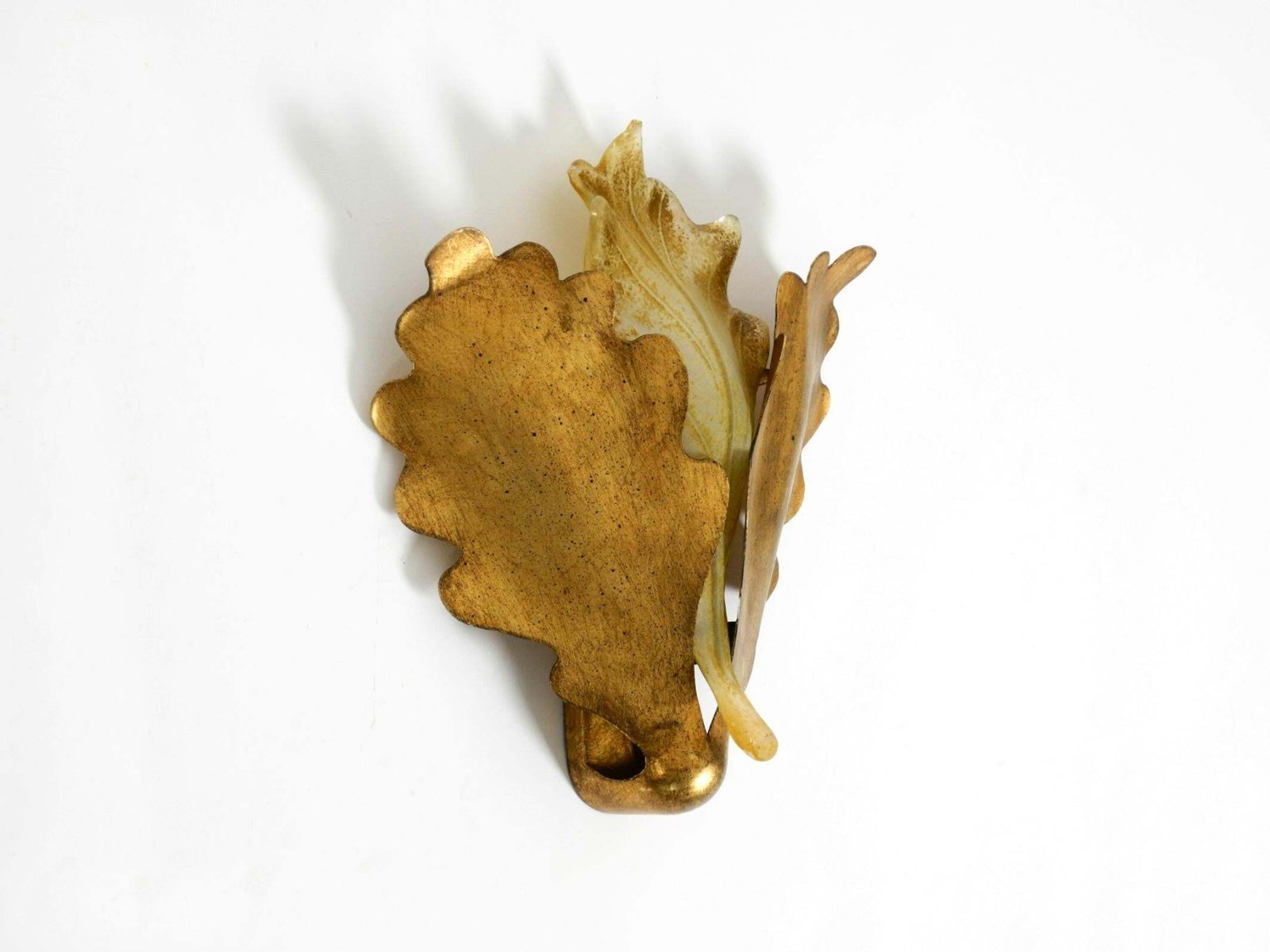 Beautiful, Rare Gold Plated Glass And Metal Wall Lamp By Banci Firenze, Italy photo Lighting