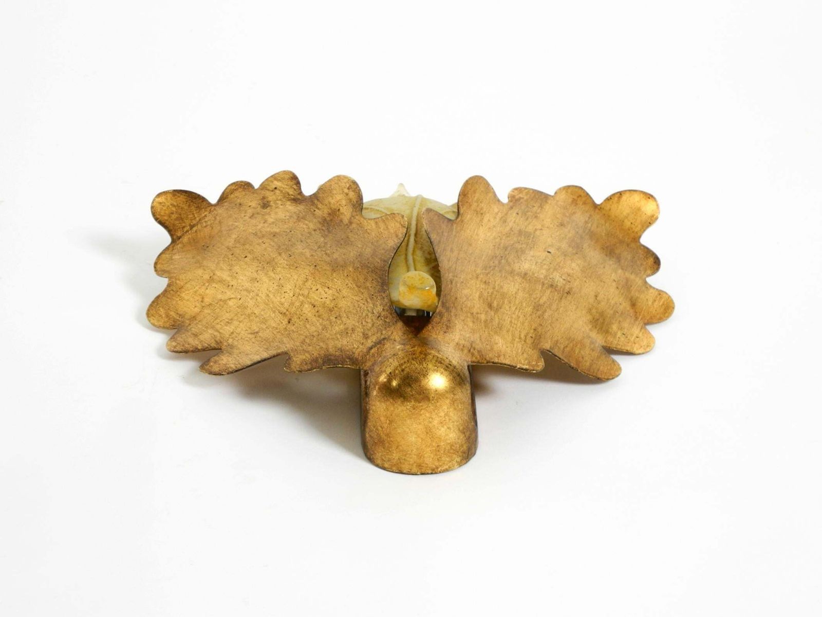photo for sale Beautiful, Rare Gold Plated Glass And Metal Wall Lamp By Banci Firenze, Italy