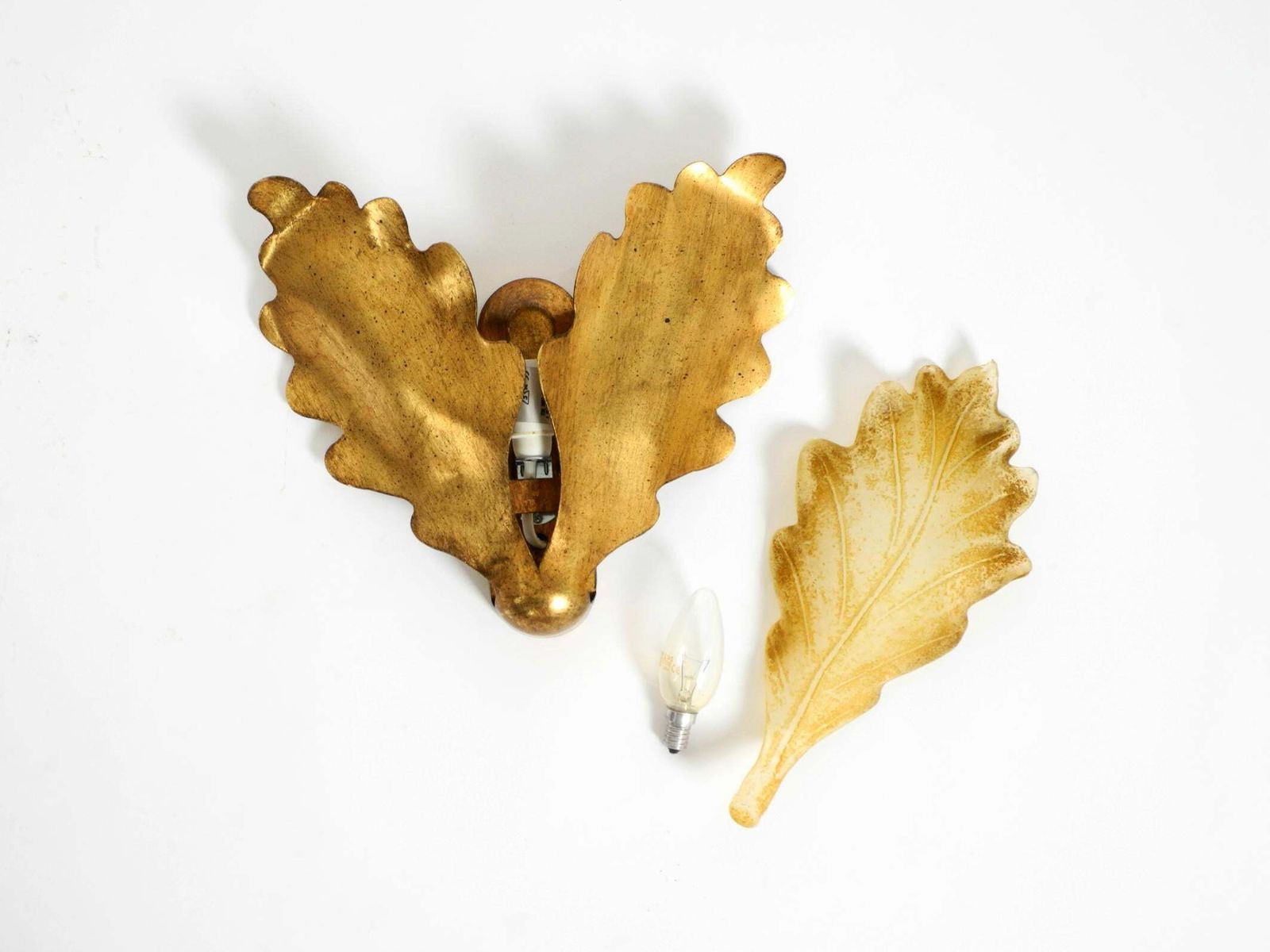 photo buy Beautiful, Rare Gold Plated Glass And Metal Wall Lamp By Banci Firenze, Italy
