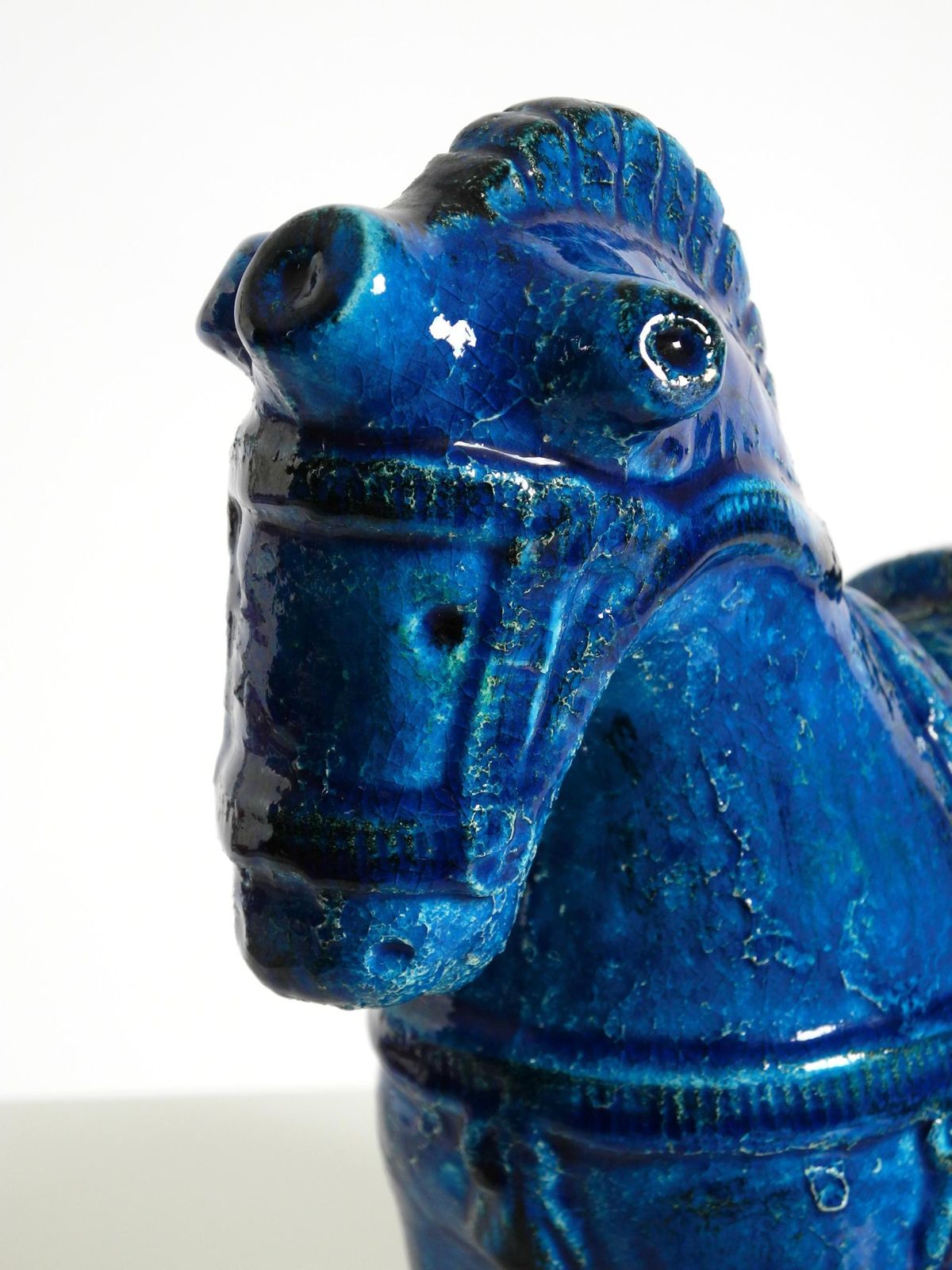 photo vintage 1960s Ceramic Horse From The Rimini Blue Collection By Aldo Londi For Bitossi