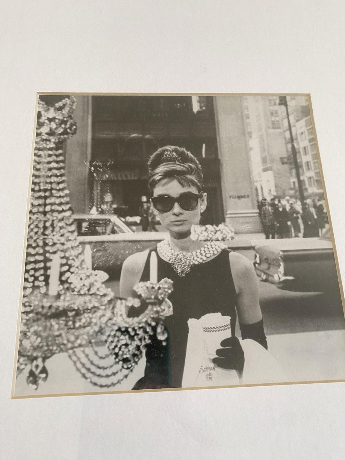 Zwart-witprint van Audrey Hepburn in Breakfast at Tiffany's, vintage photo Kunst