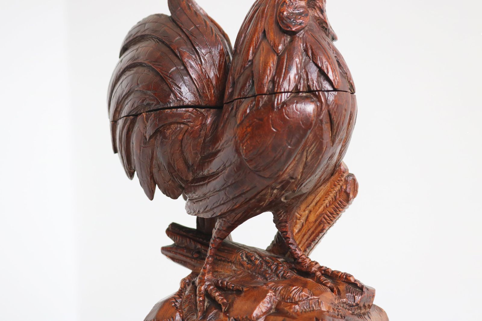 Encrier Forêt-Noire en forme de coq, verre soufflé, sculpté à la main, XIXe siècle, Suisse photo 1641.0