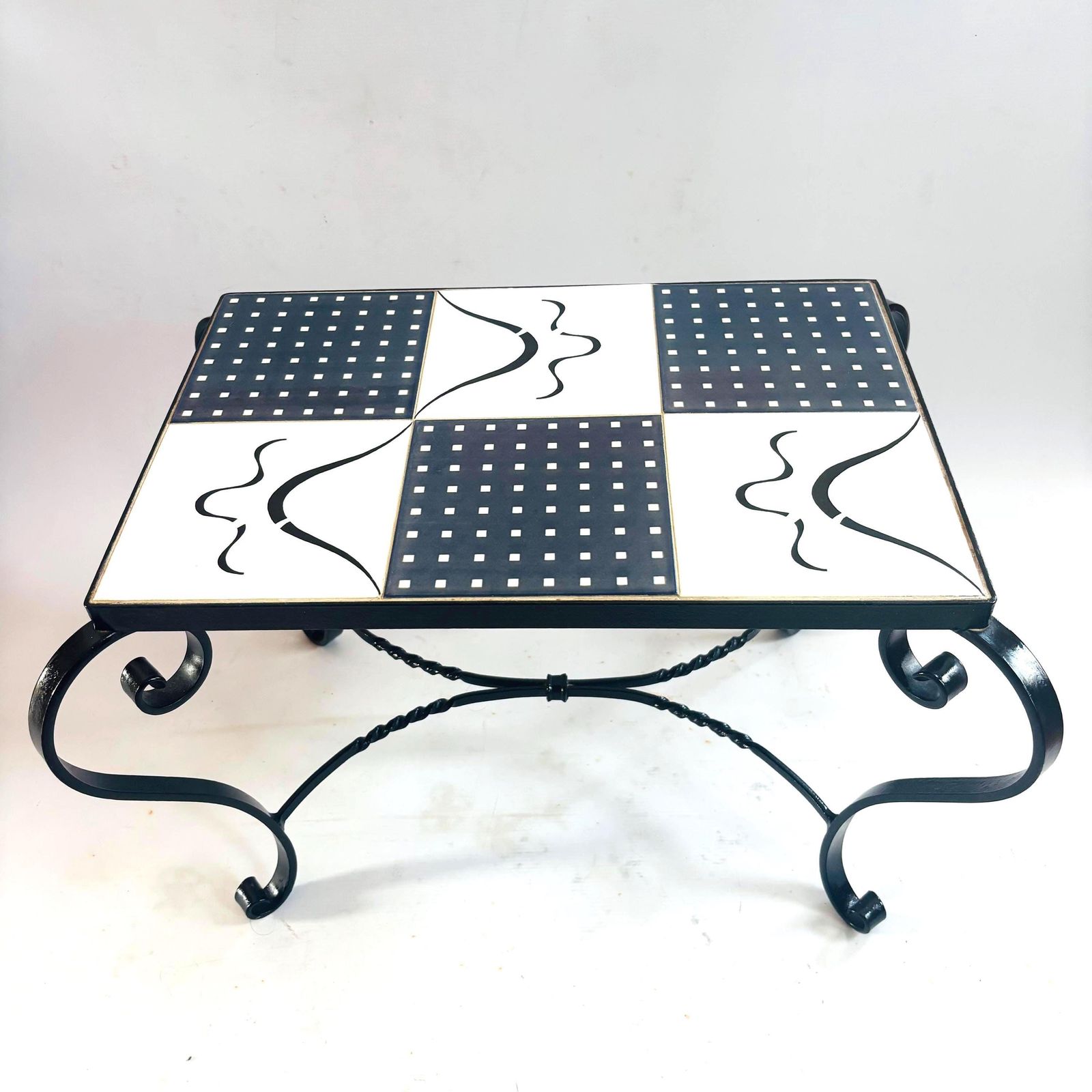 Rare Mid Century Modern Ceramic Tile Coffee Table In The Style Of Juliette Belarti, 1960s