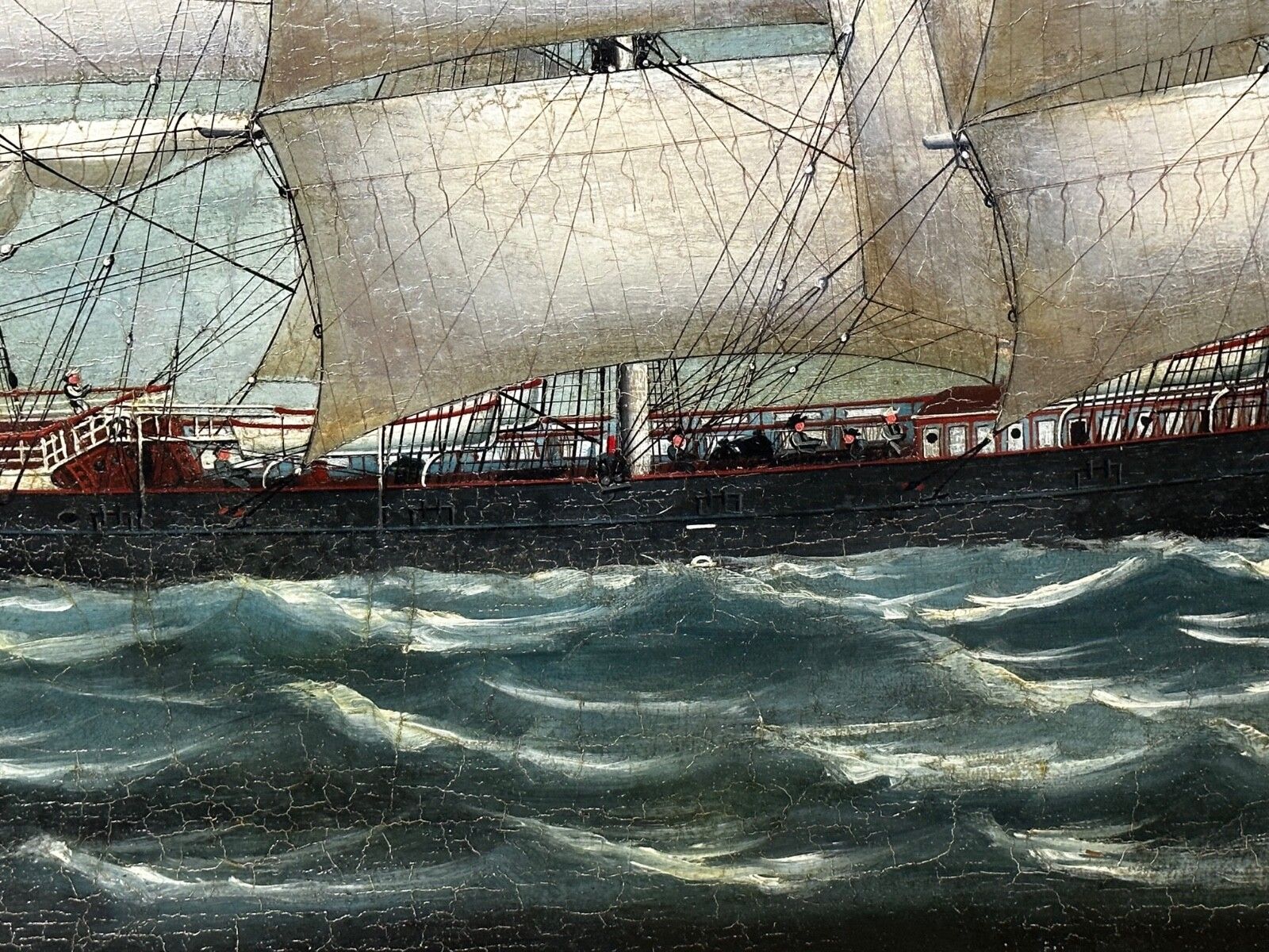 Groot 19e eeuws olieverfchilderij, marine, clipper juteschip Slieve Roe voor Calcutta photo buy