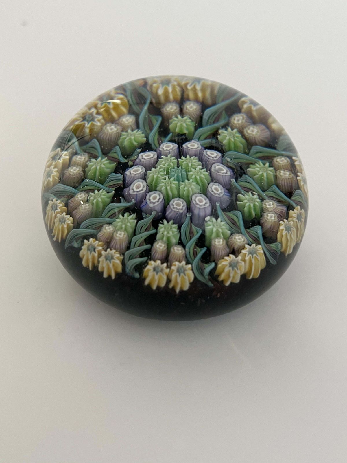 Millefiori Glass Paperweight By Perthshire, Crieff Scotland, Circa 1970's photo for sale
