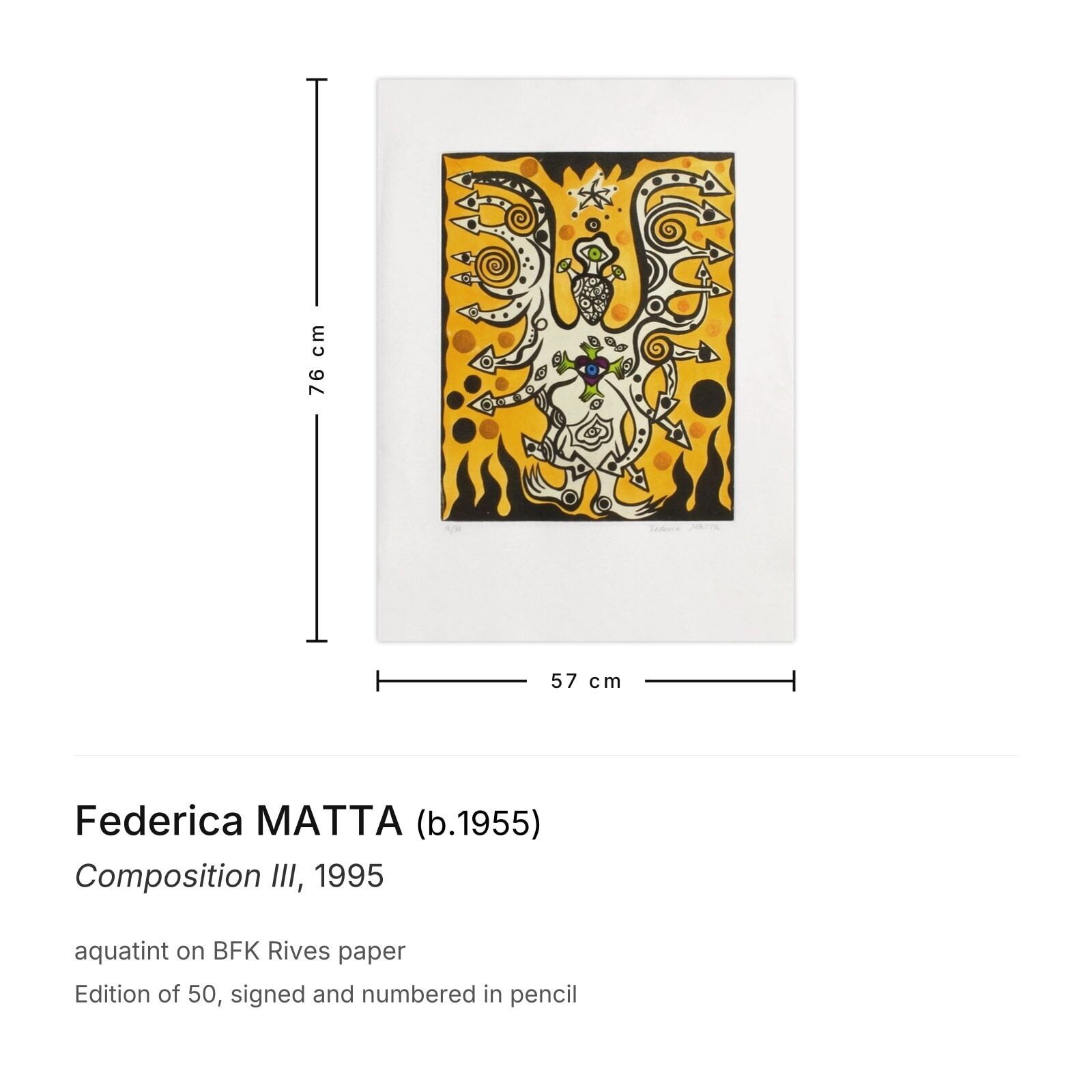 Federica Matta Signed Aquatint Composition III 1995 photo furniture