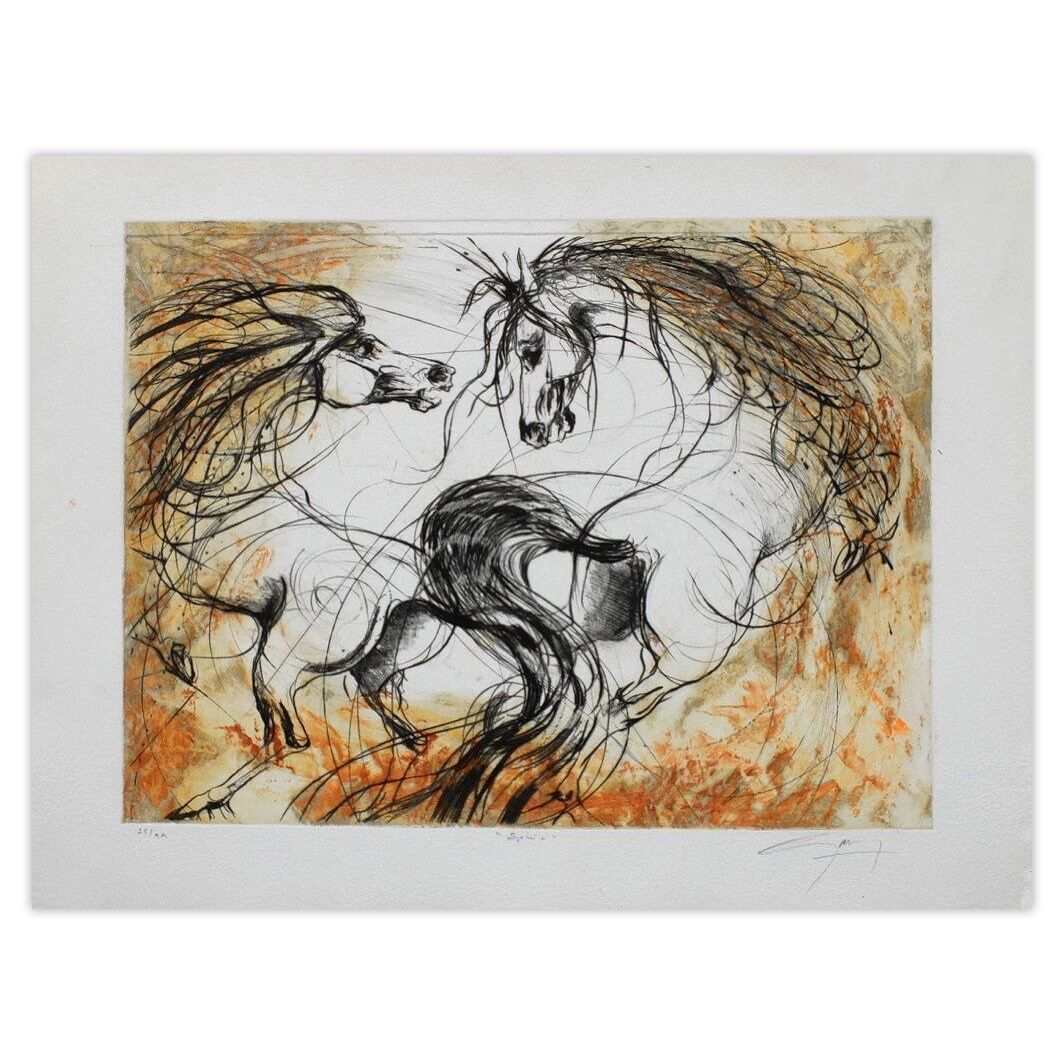 Jean Marie Guiny Signed Etching Zéphyr 2002