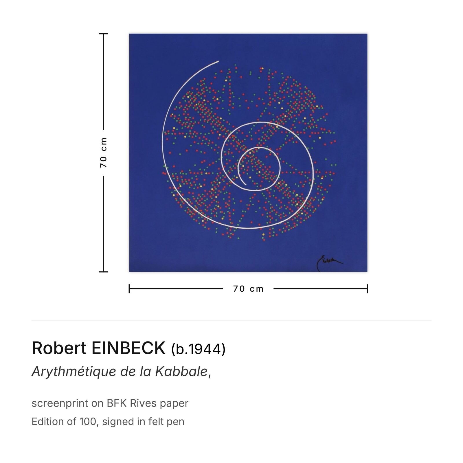 Robert Einbeck Gesigneerde Zeefdruk Arythmétique De La Kabbale photo furniture