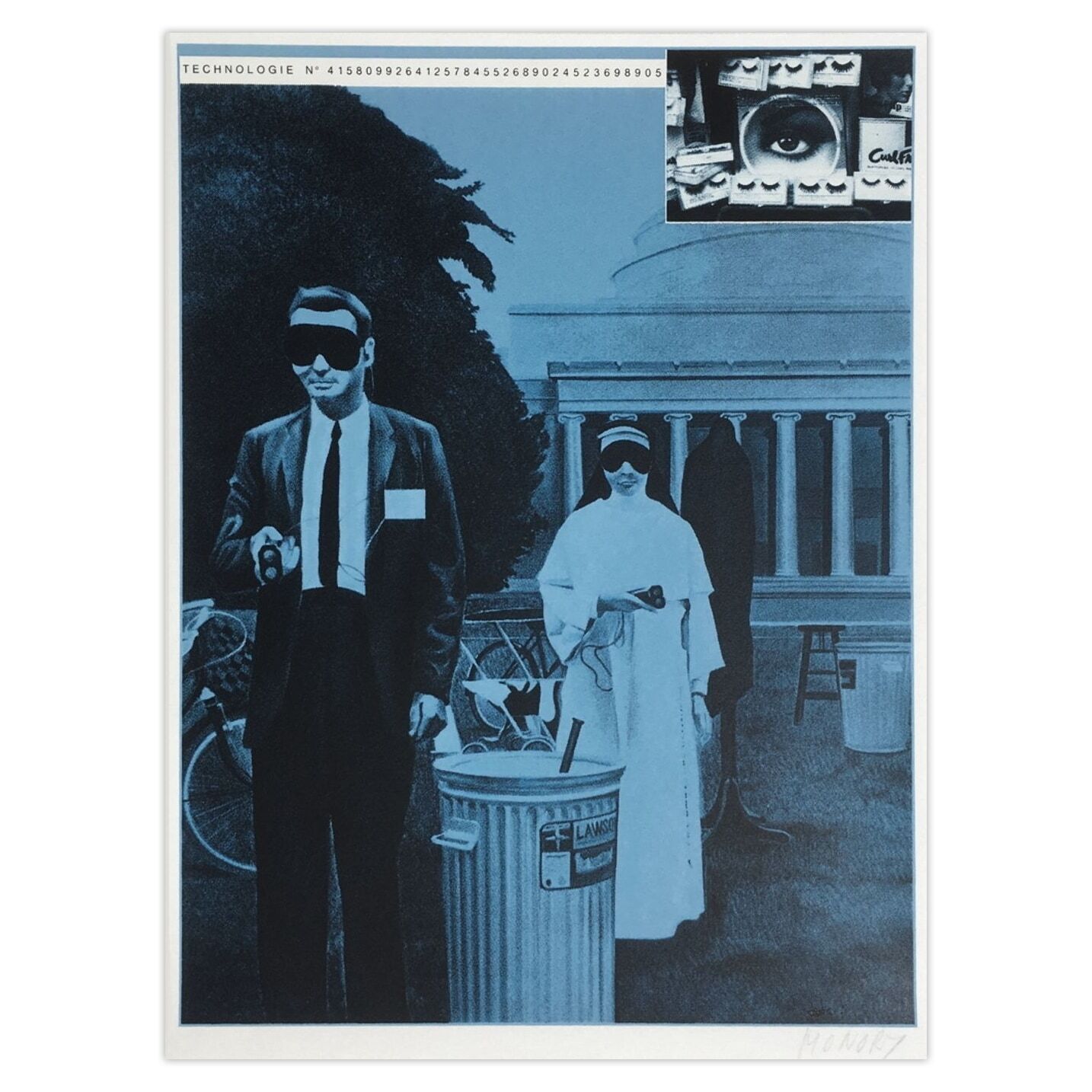 Jacques Monory Signed Screenprint Bicentenaire Kit   USA 76   04 (Technologie)