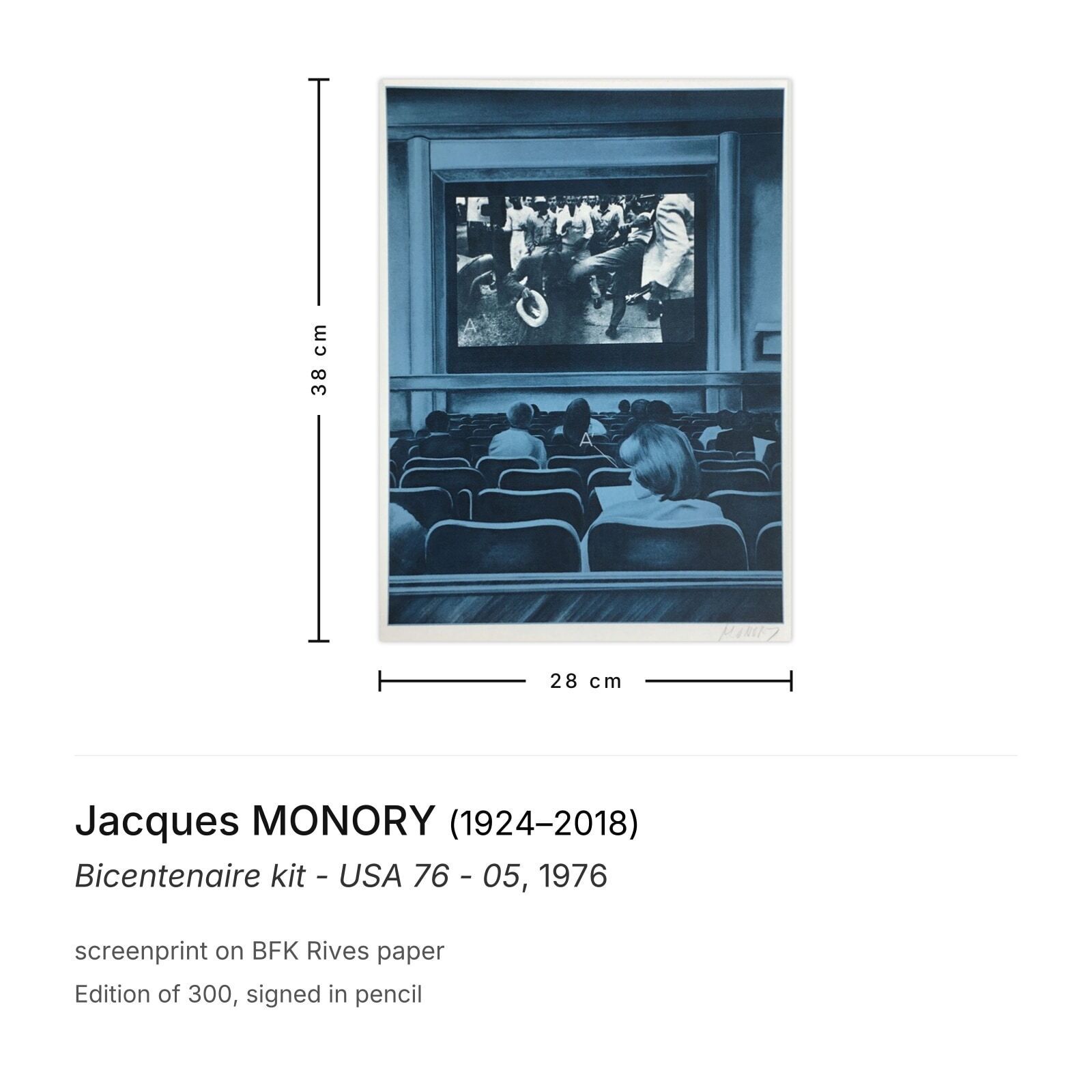 Jacques Monory Gesigneerde Zeefdruk Bicentenaire Kit   USA 76   05 photo furniture