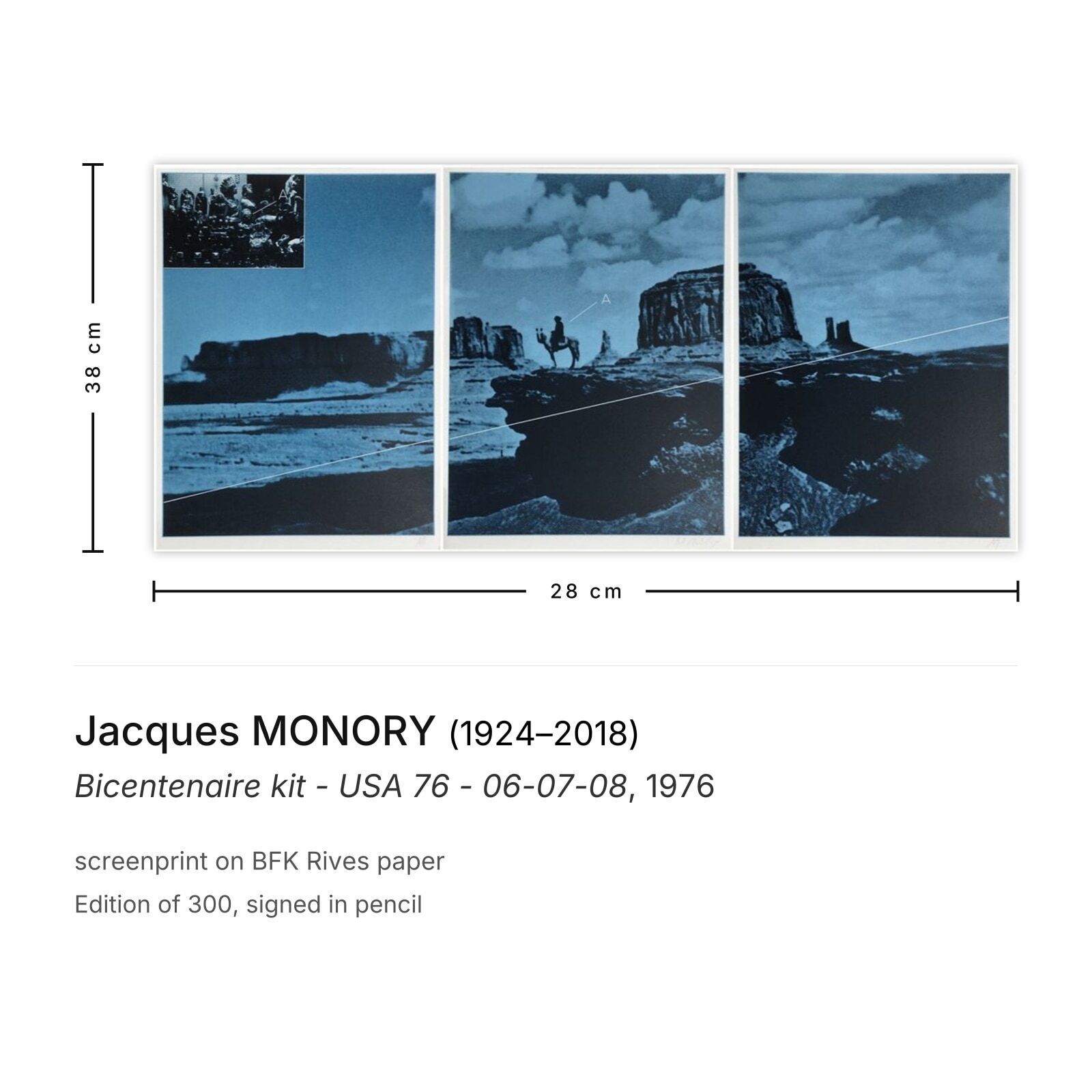 Jacques Monory Gesigneerde Zeefdruk Bicentenaire Kit   USA 76   06 07 08 photo furniture