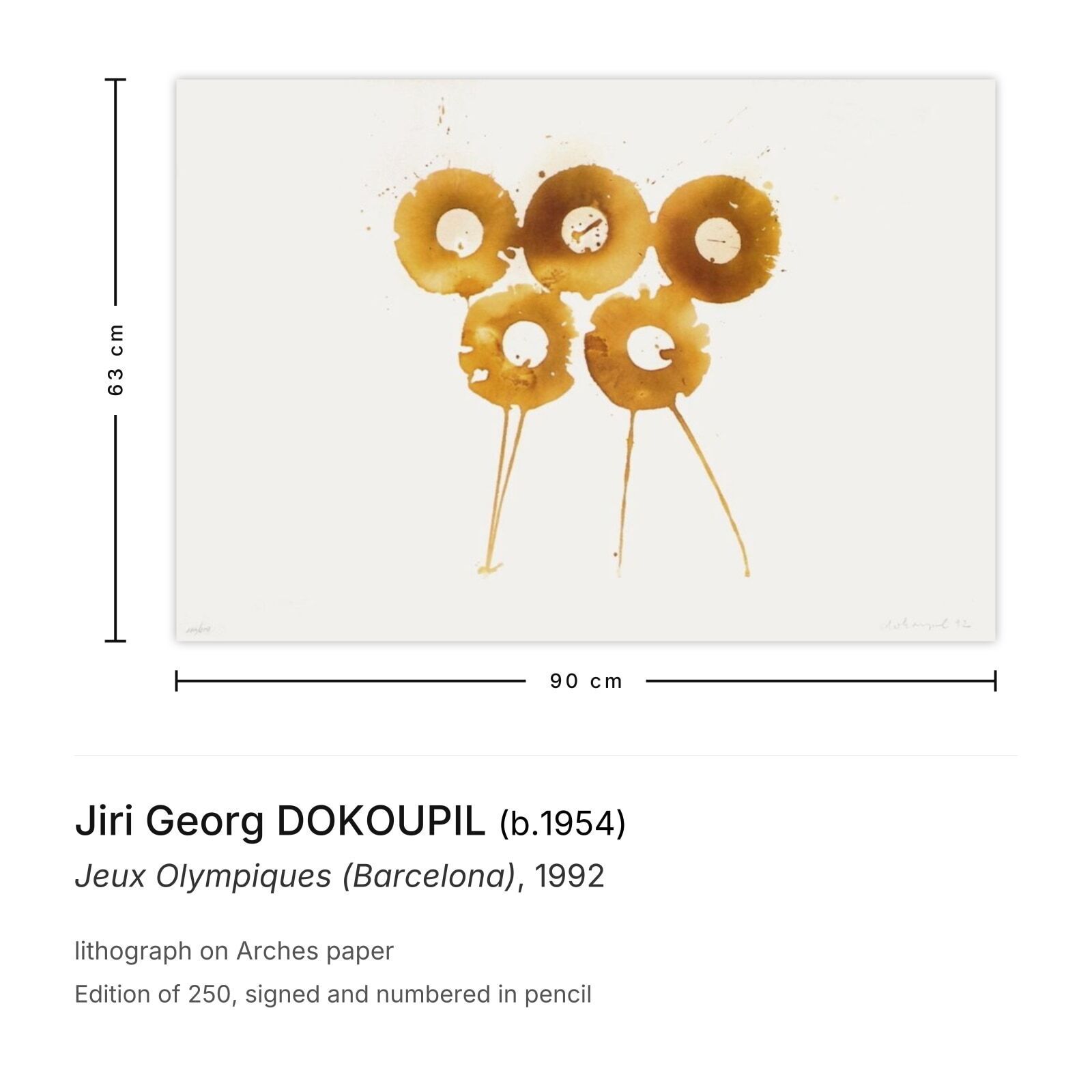 Jiri Georg Dokoupil Gesigneerde Lithografie Jeux Olympiques (Barcelona) 1992 photo furniture