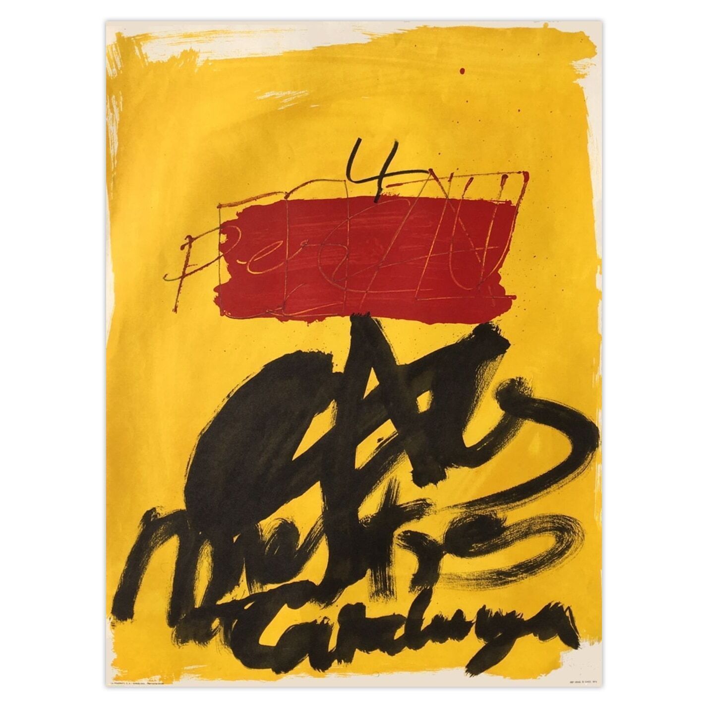 Antoni Tapies Poster Expo 72 Al Mestres De Catalunya