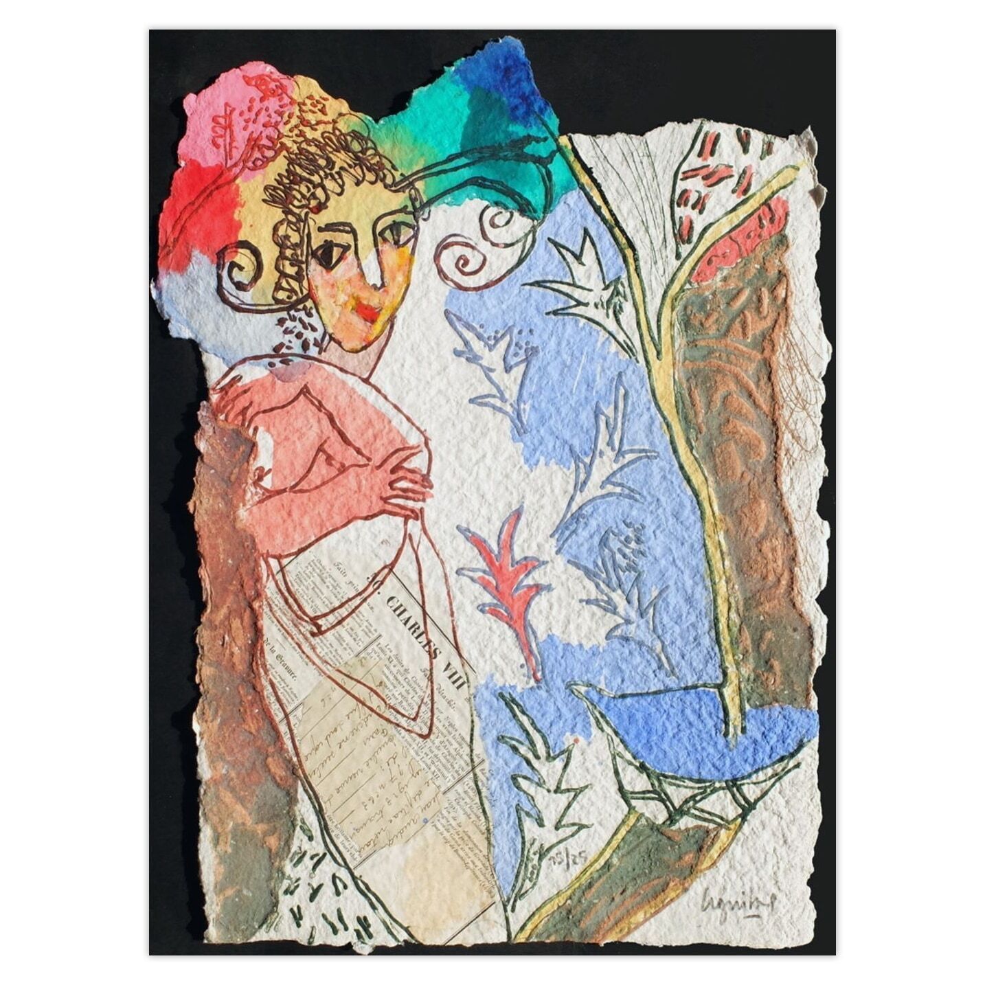 Henri Guibal Gesigneerde Carborundum Ets La Vie De B. V 2002