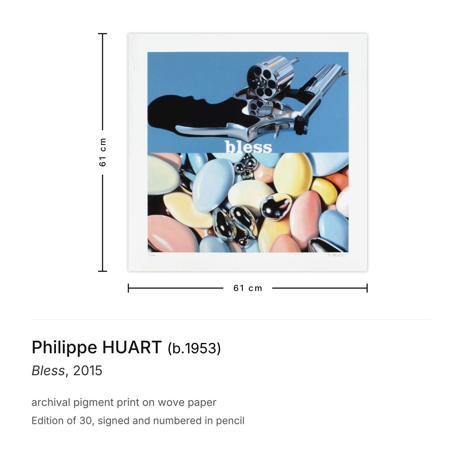 Philippe Huart Gesigneerde Archival Pigment Print Bless 2015 photo furniture