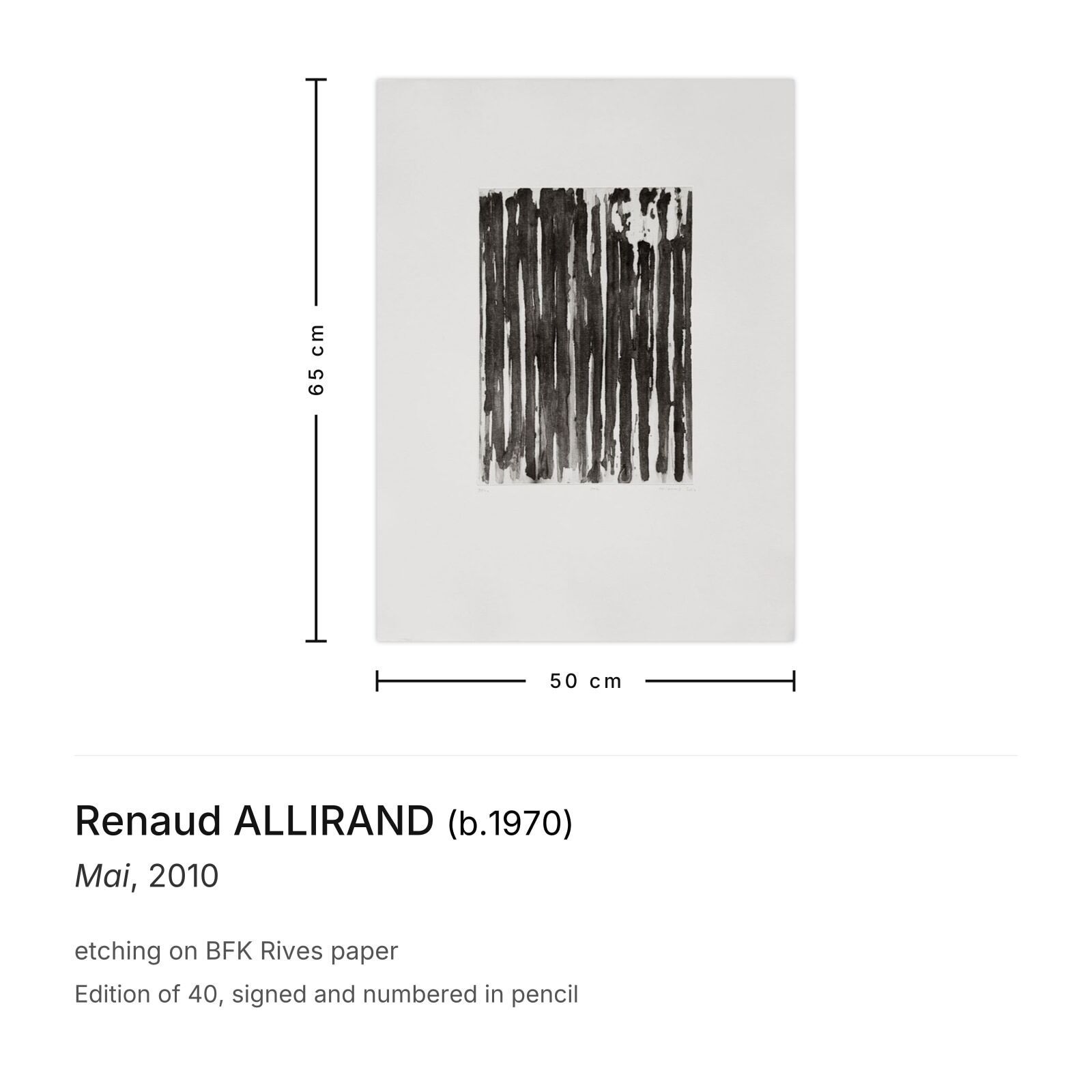 Renaud Allirand Signed Etching Mai 2010 photo furniture