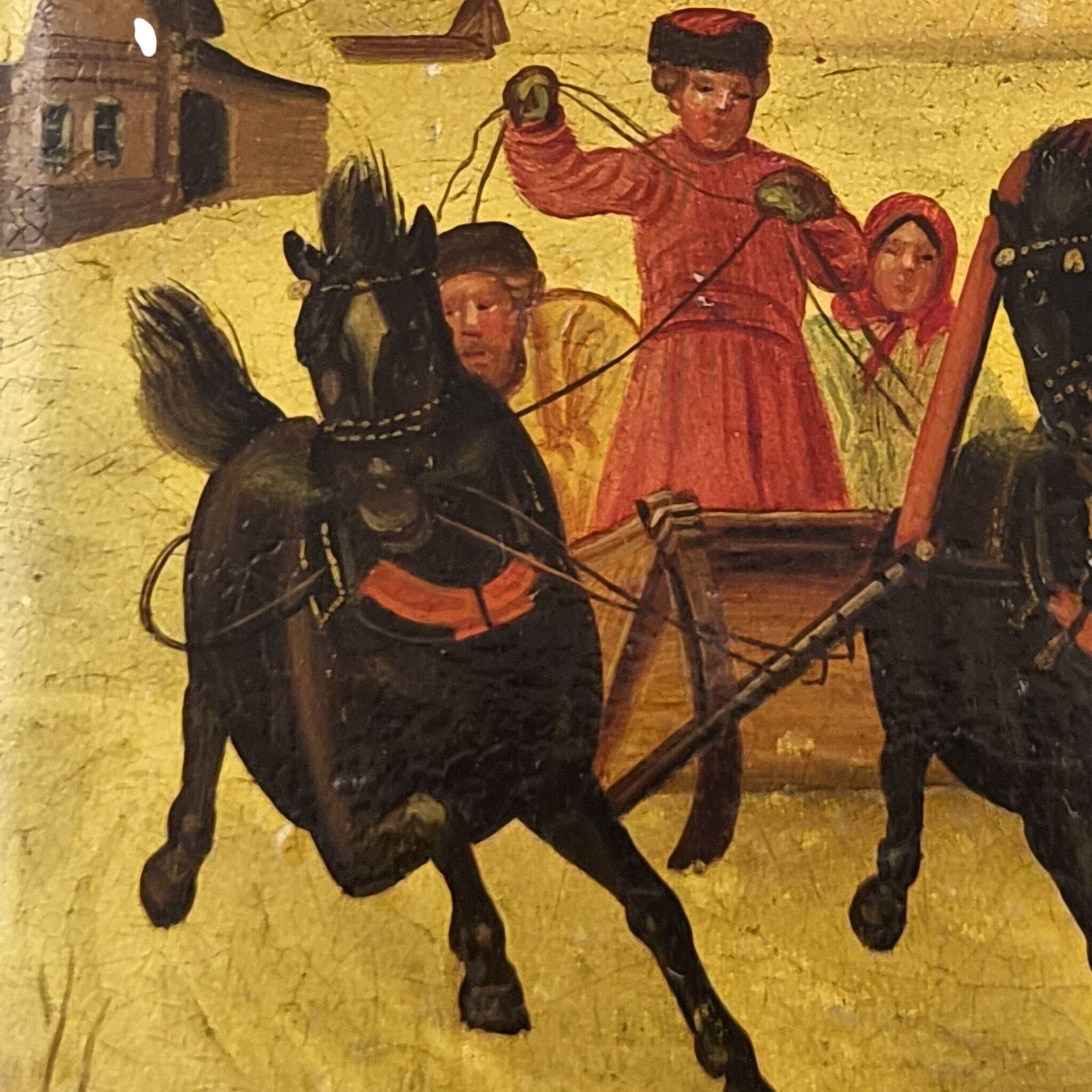 650.0 Russisch papier-maché lakwerk sigarettenkoker, toegeschreven aan Vishnyakov, ca. 1850-1870 photo