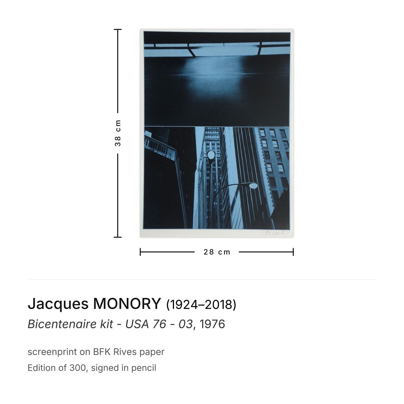 Jacques Monory Gesigneerde Zeefdruk Bicentenaire Kit   USA 76   03 photo furniture