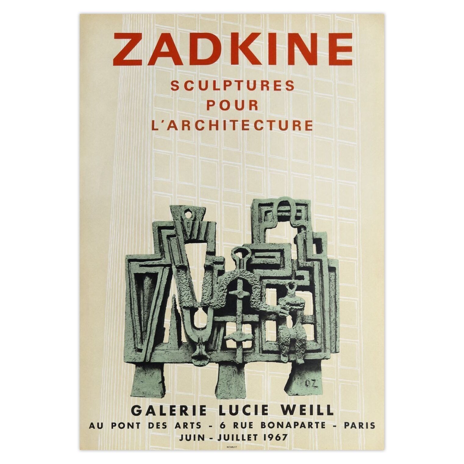 Ossip Zadkine Poster Expo 67   Galerie Lucie Weill