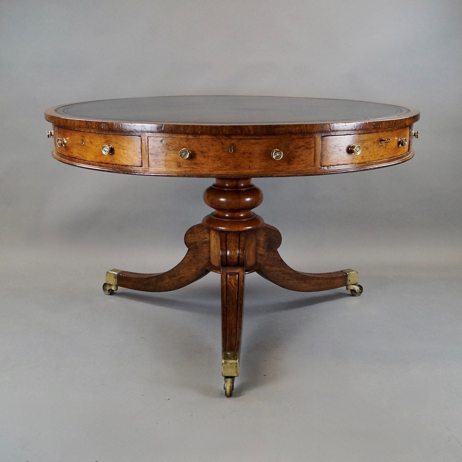 An Impressive Oak Library Drum Table photo for sale