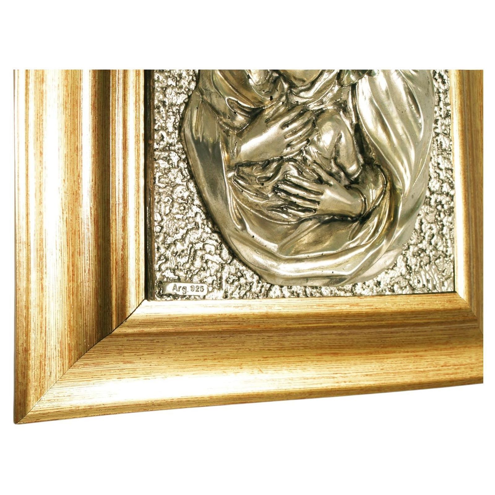 Set Of Three Italian 1970s Florentine 925 Silver Plated Religious Bas Reliefs photo Art