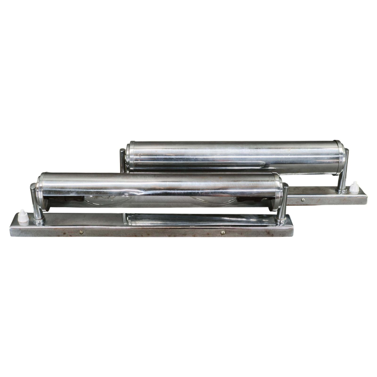 Pair Of Bauhaus Chrome Wall Lights By Napako, Czechoslovakia, 1940s