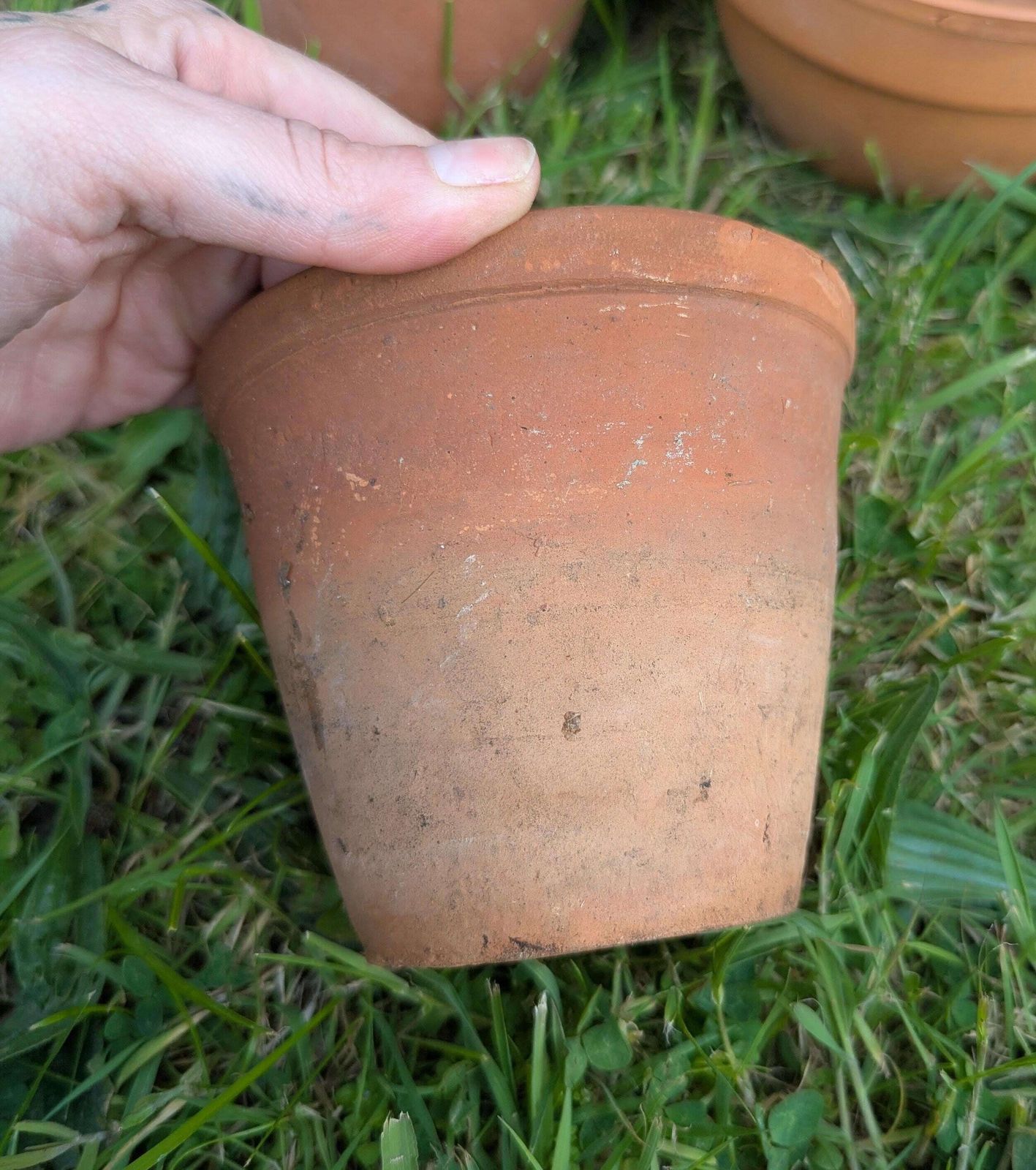 Pots de fleurs vintage en terre cuite naturelle, lot de 3 photo Décoration de jardin