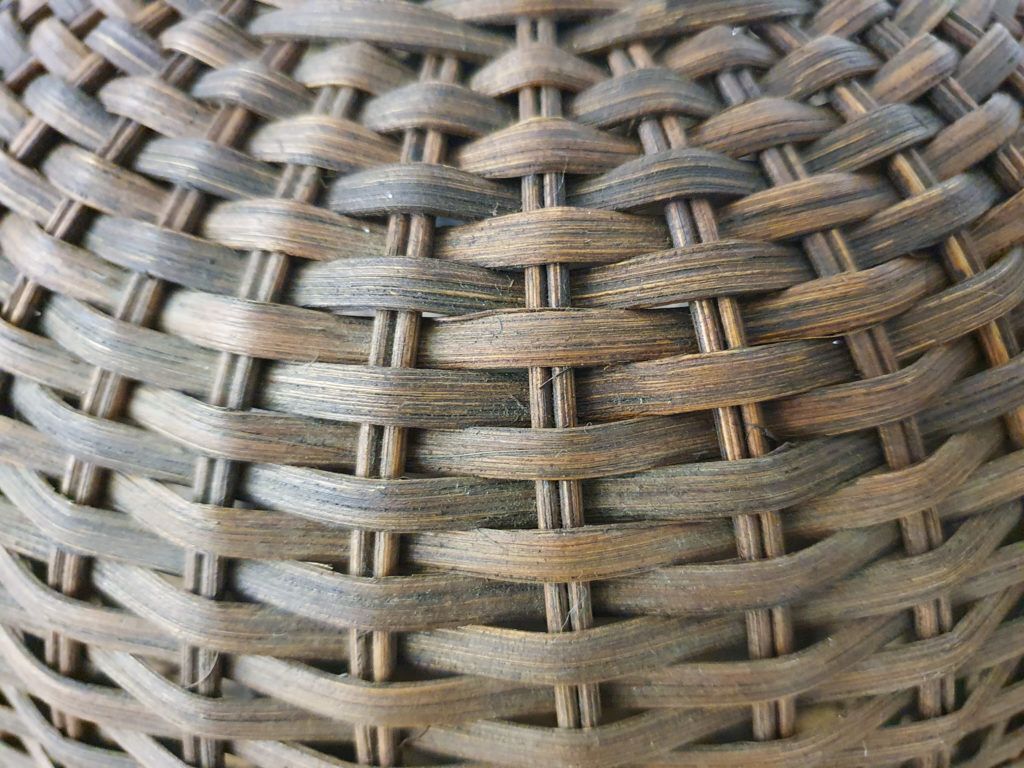 photo furniture Set van twee rotan hanglampjes, Nederland, ca. jaren 1950