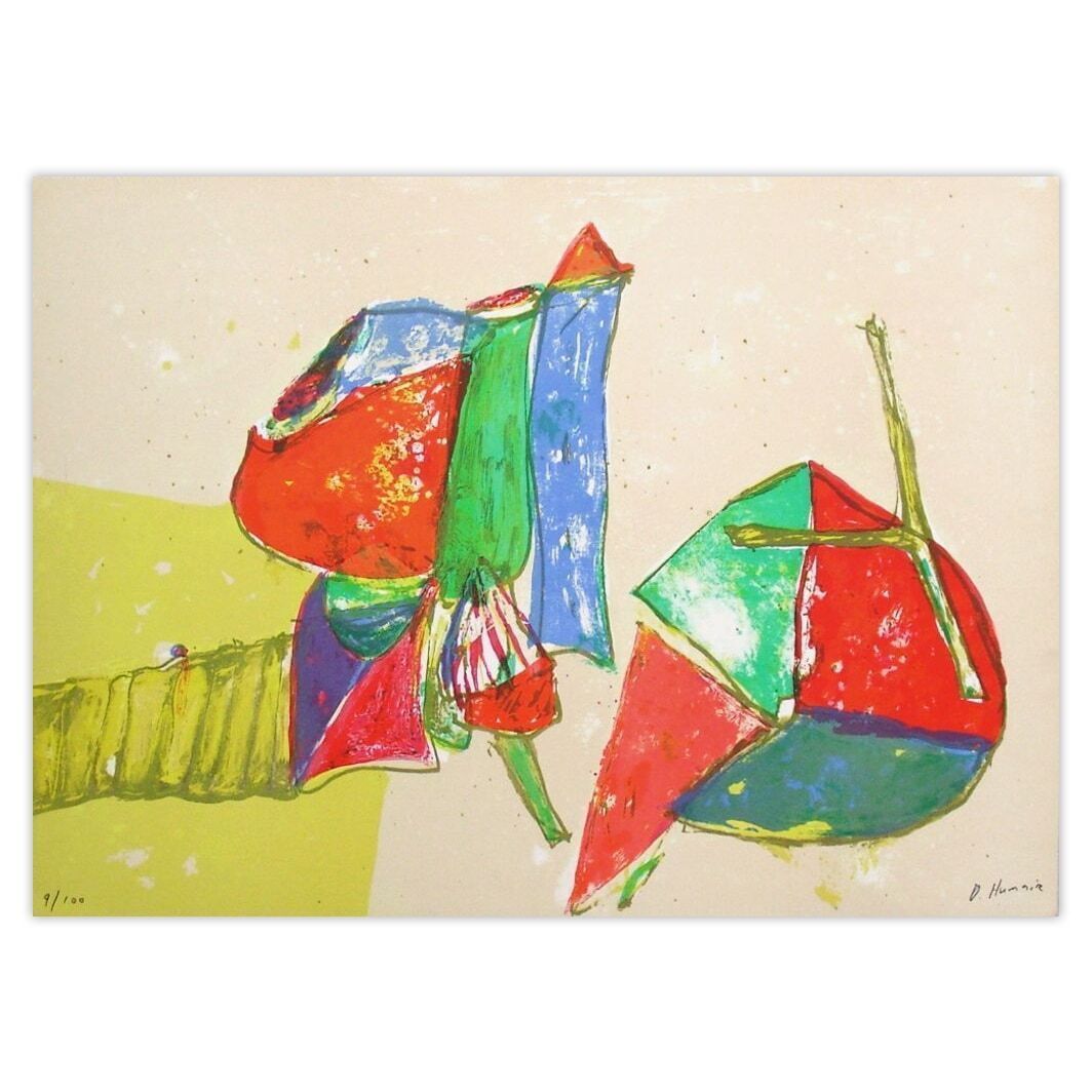 Daniel Humair Signed Lithograph Composition V 1971