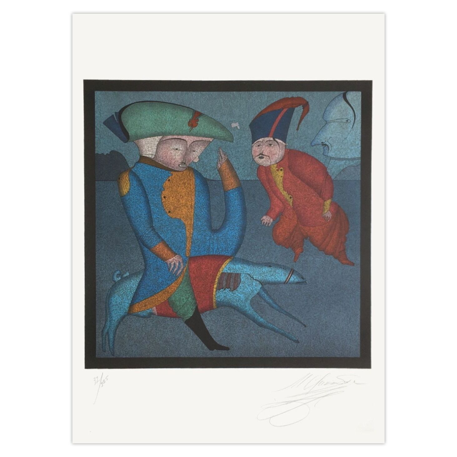 Mikhaïl Chemiakin  хемиакин Signed Lithograph Carnaval De St Petersburg IV : Les Gendarmes 1985