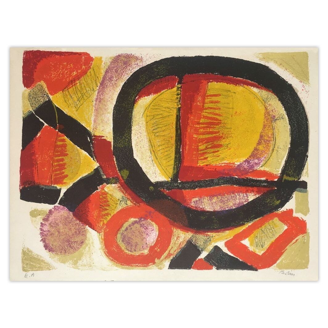 Gustav Bolin Gesigneerde Lithografie Ombre Et Lumière 1973