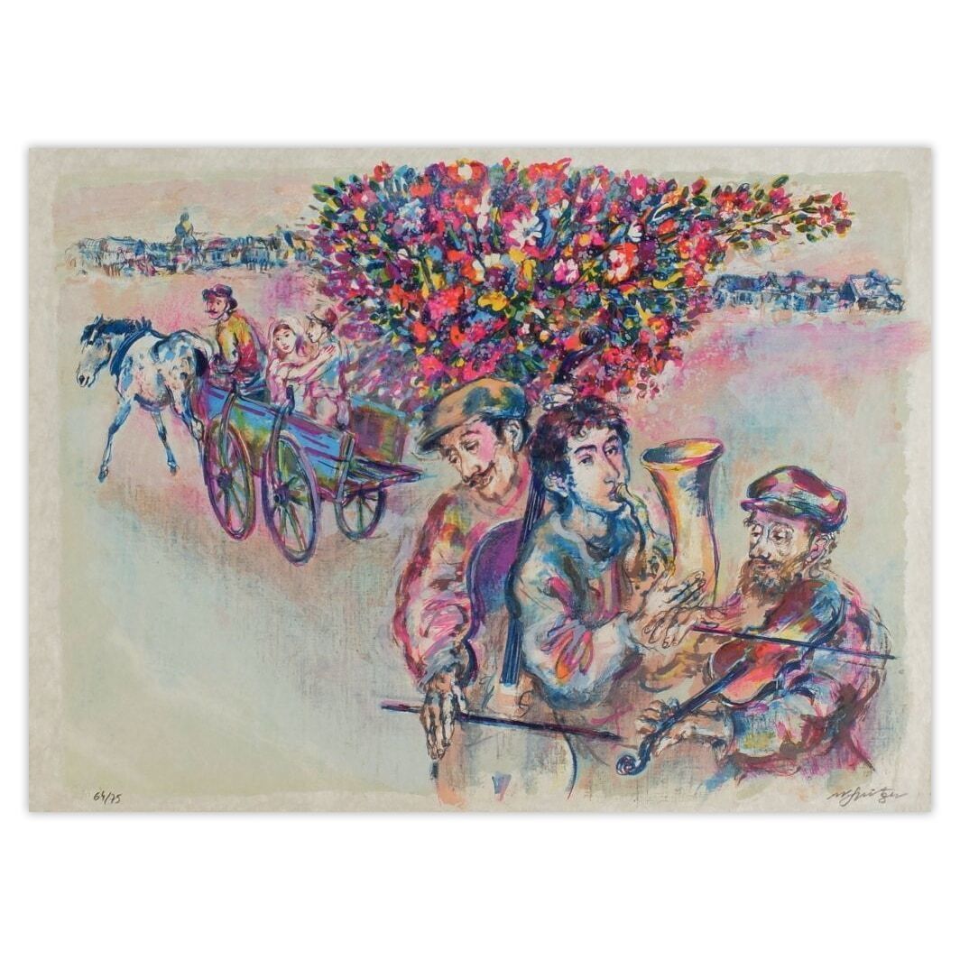 Walter Spitzer Gesigneerde Lithografie Jour De Fête 1980