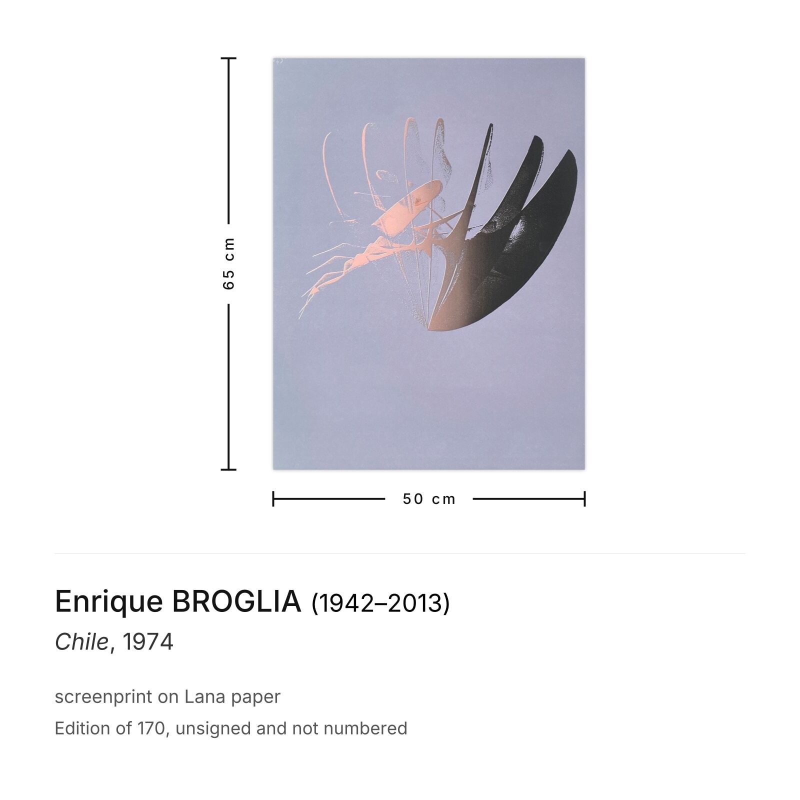 Enrique Broglia Screenprint Chile 1974 photo furniture