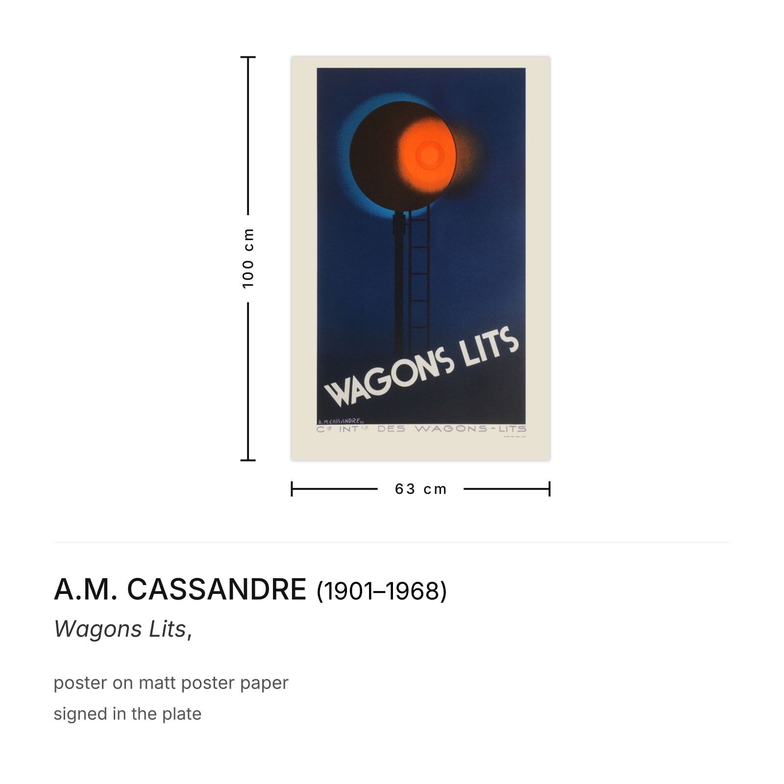 A.M. Cassandre Poster Wagons Lits photo furniture