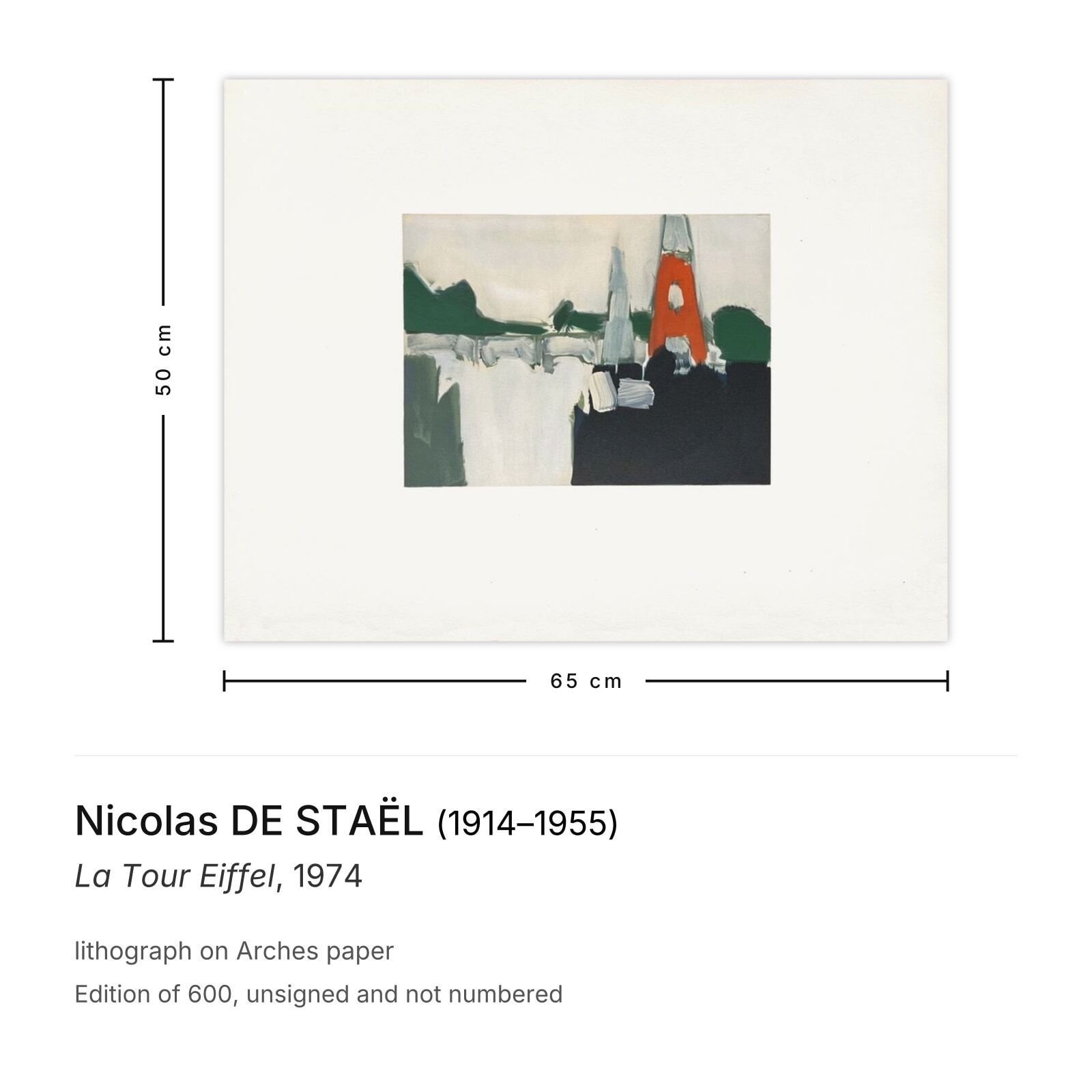 Nicolas De Staël Lithografie La Tour Eiffel 1974 photo furniture