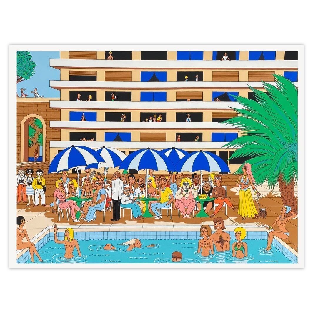 Alfred Reynaud Screenprint Riviera 1994