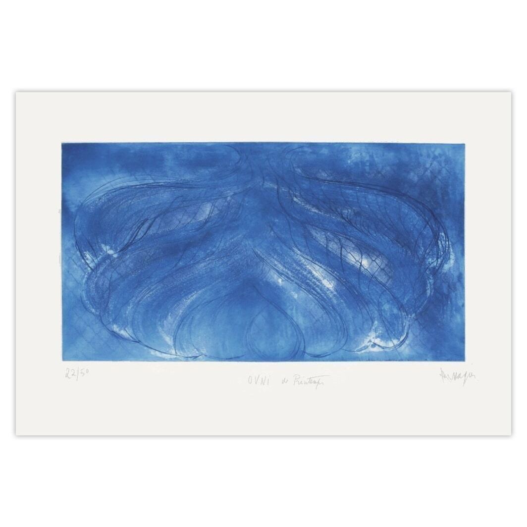 Jean Messagier Gesigneerde Aquatint Ap218 Ovni De Printemps I 1974
