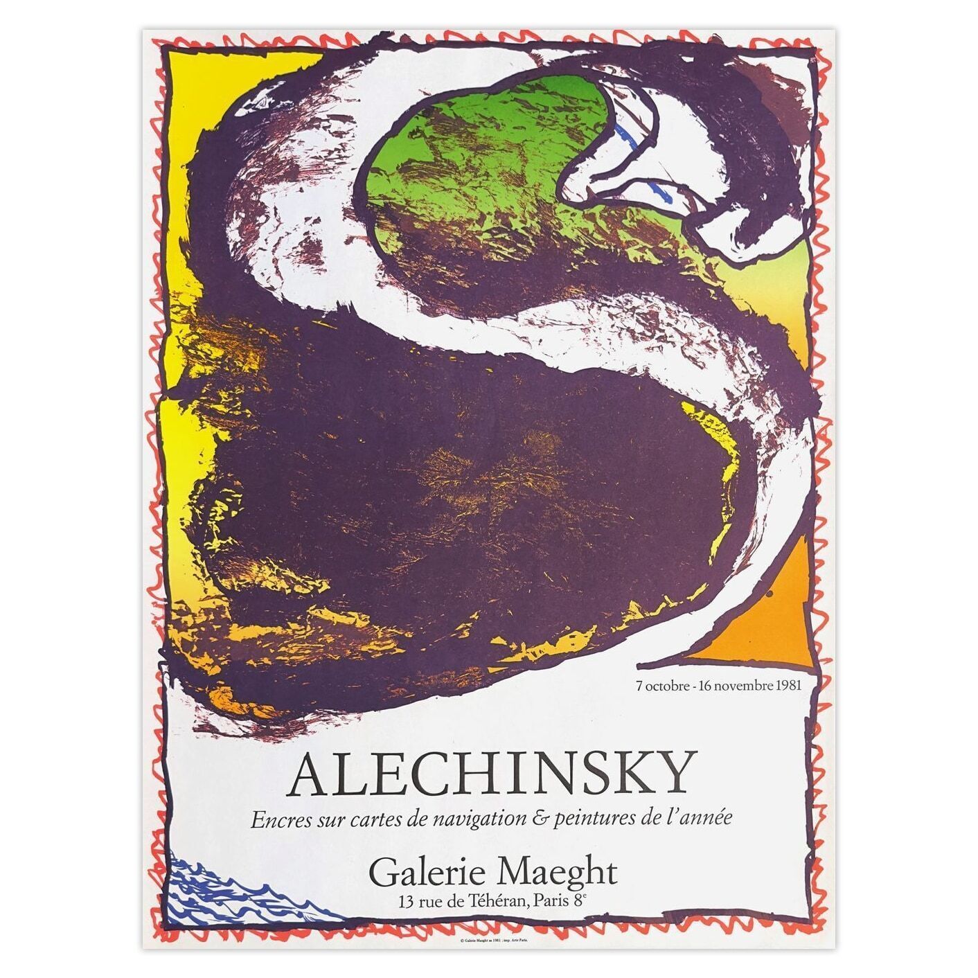 Pierre Alechinsky Poster Expo 084 Galerie Maeght 1981