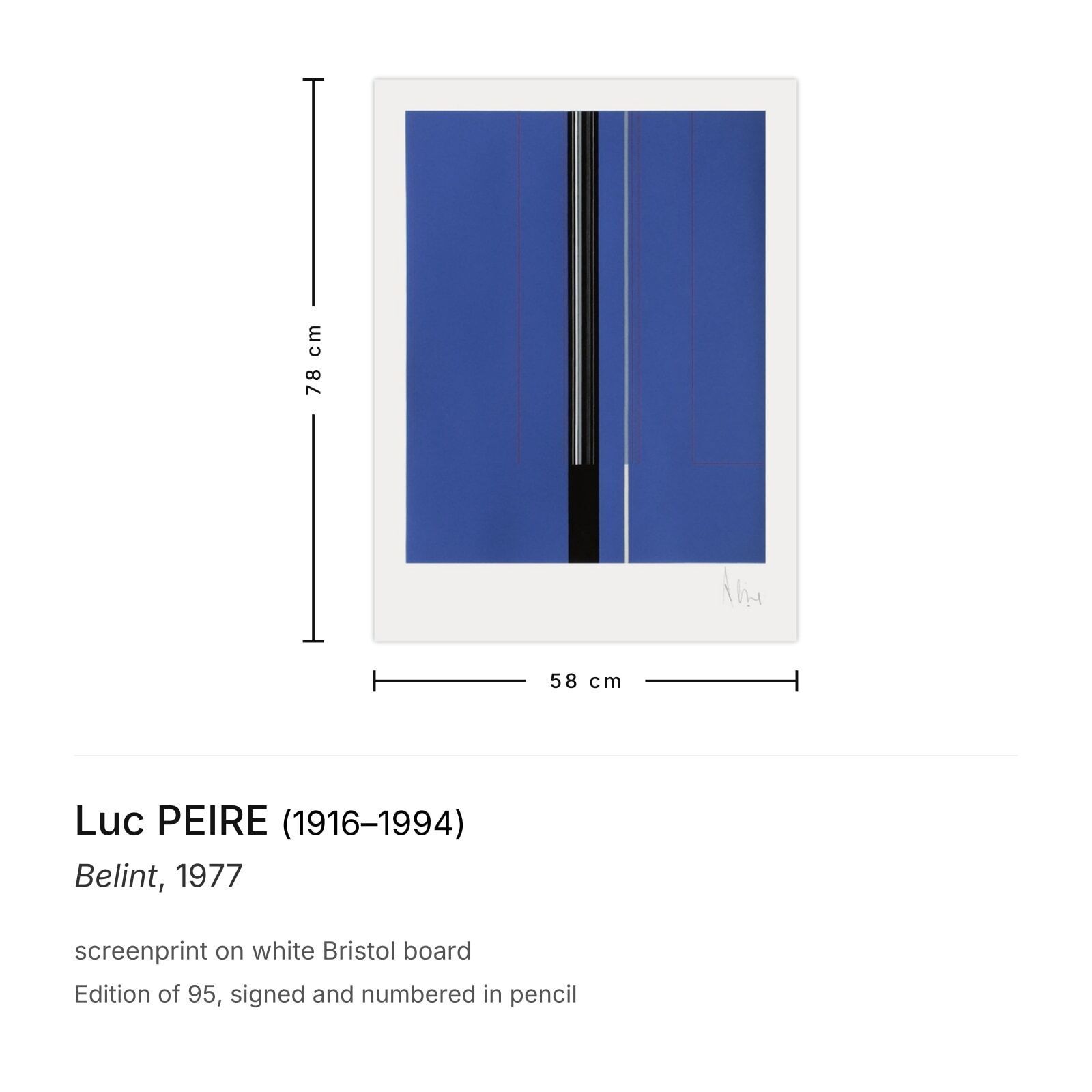 Luc Peire Signed Screenprint Belint 1977 photo furniture