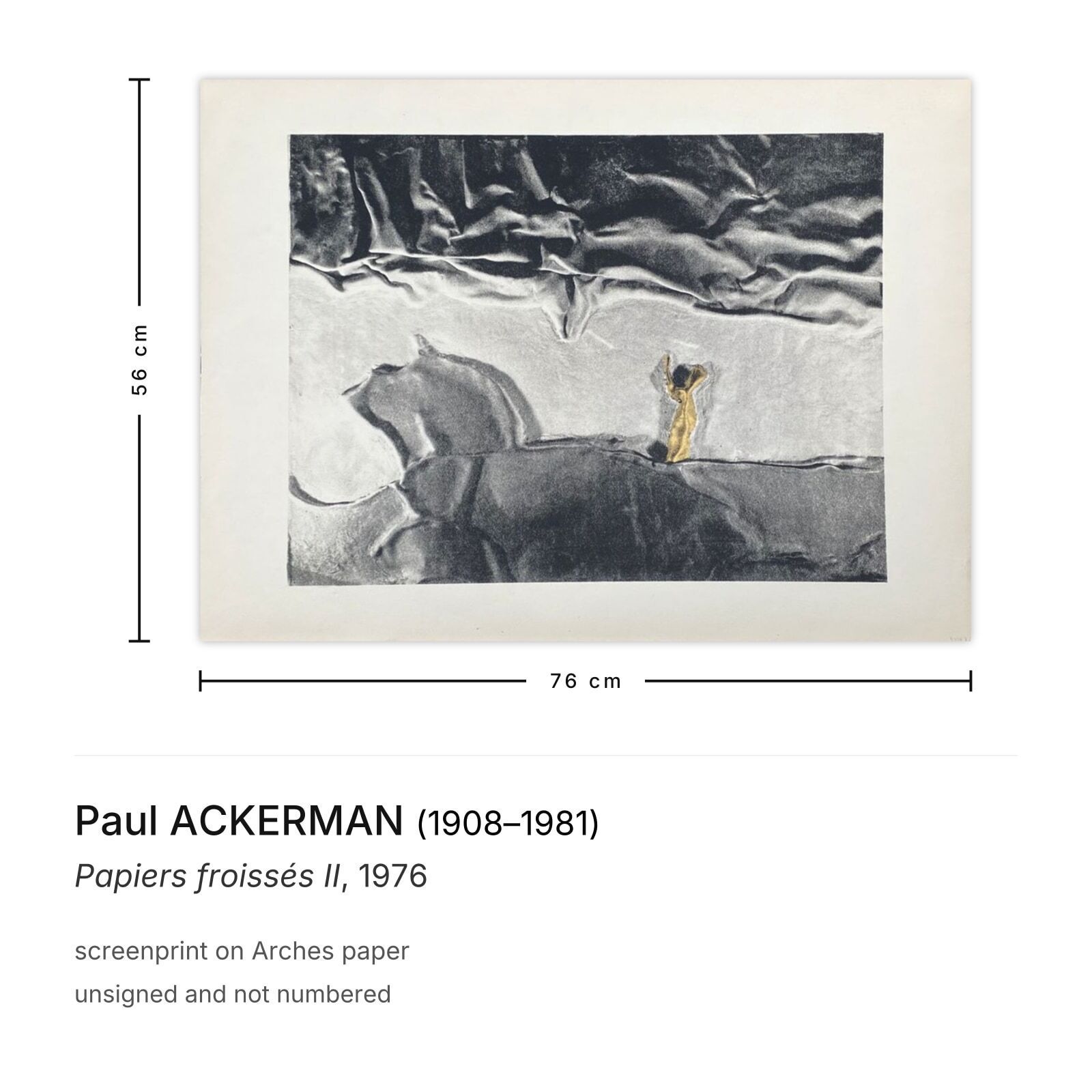 Paul Ackerman Screenprint Papiers Froissés II 1976 photo furniture