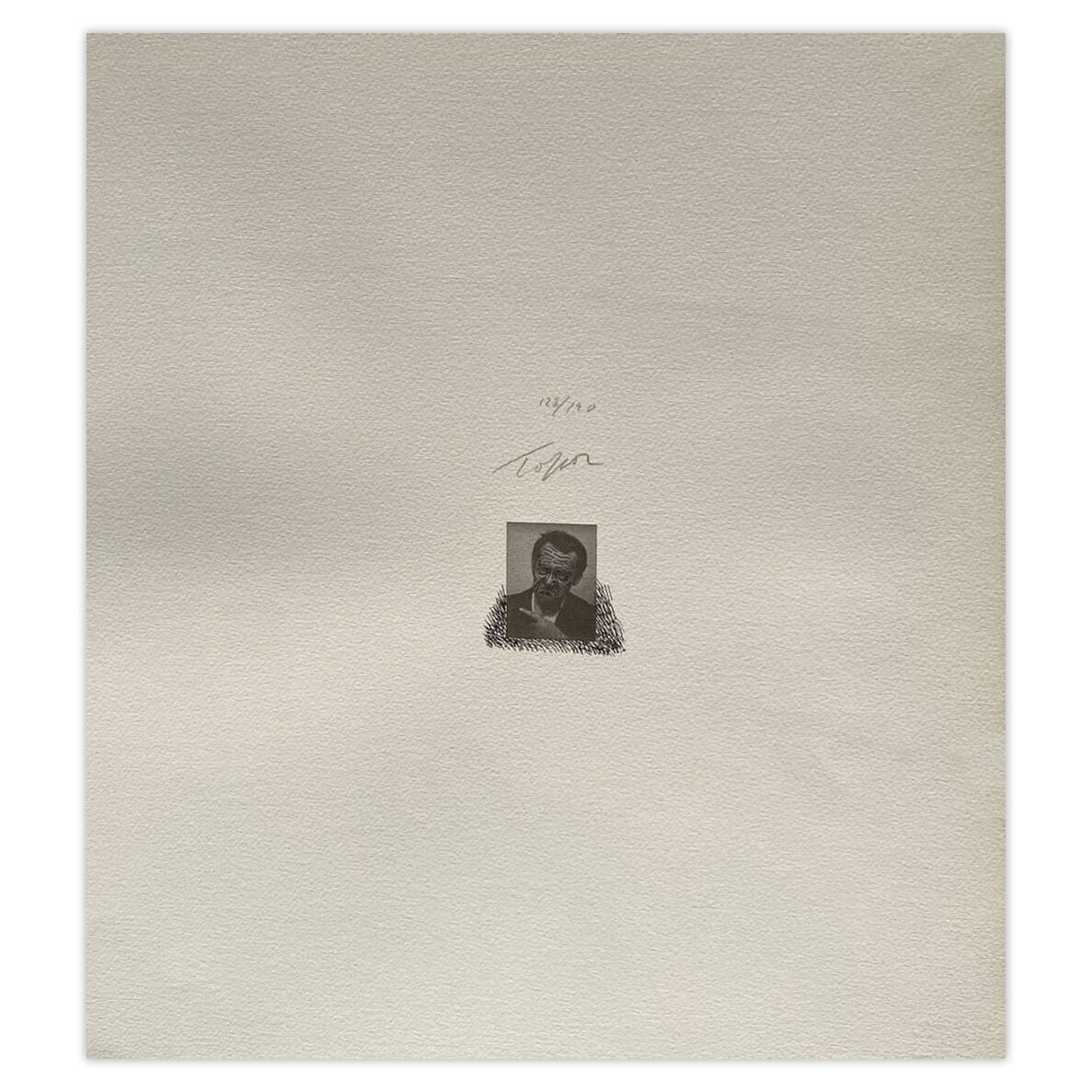 Roland Topor Gesigneerde Lithografie Autoportrait 1974